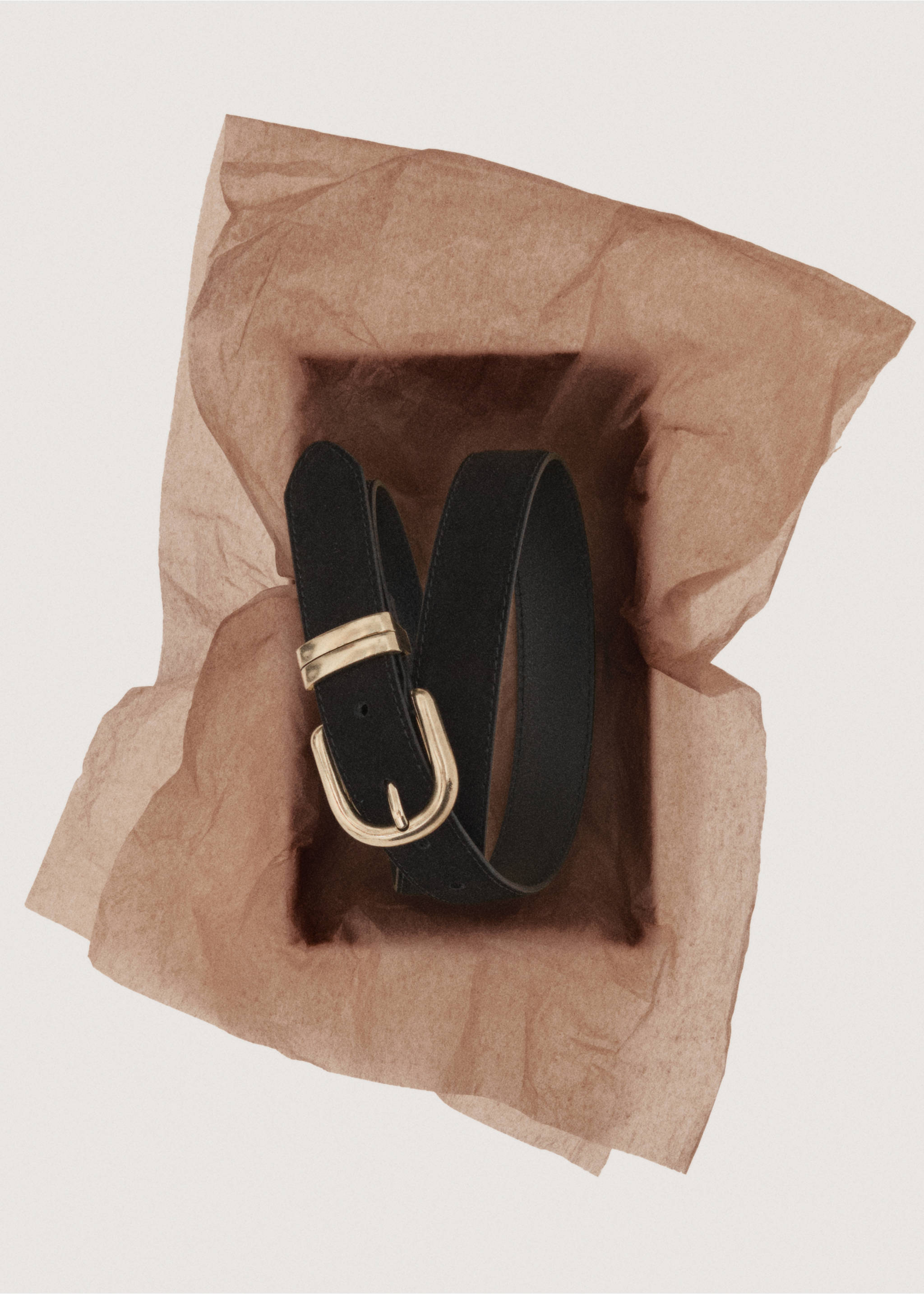 Suede leather belt - Details of the article 7, Black. Ref: 27031208-00.