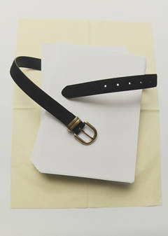 Suede leather belt — Black 1