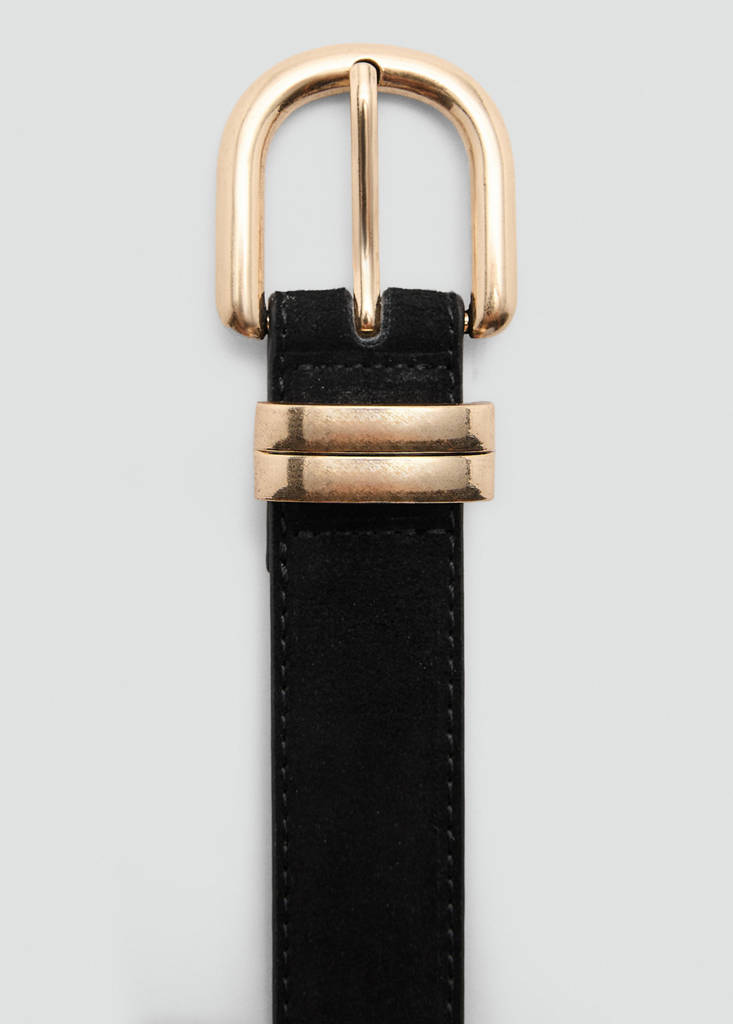 Suede leather belt — Black