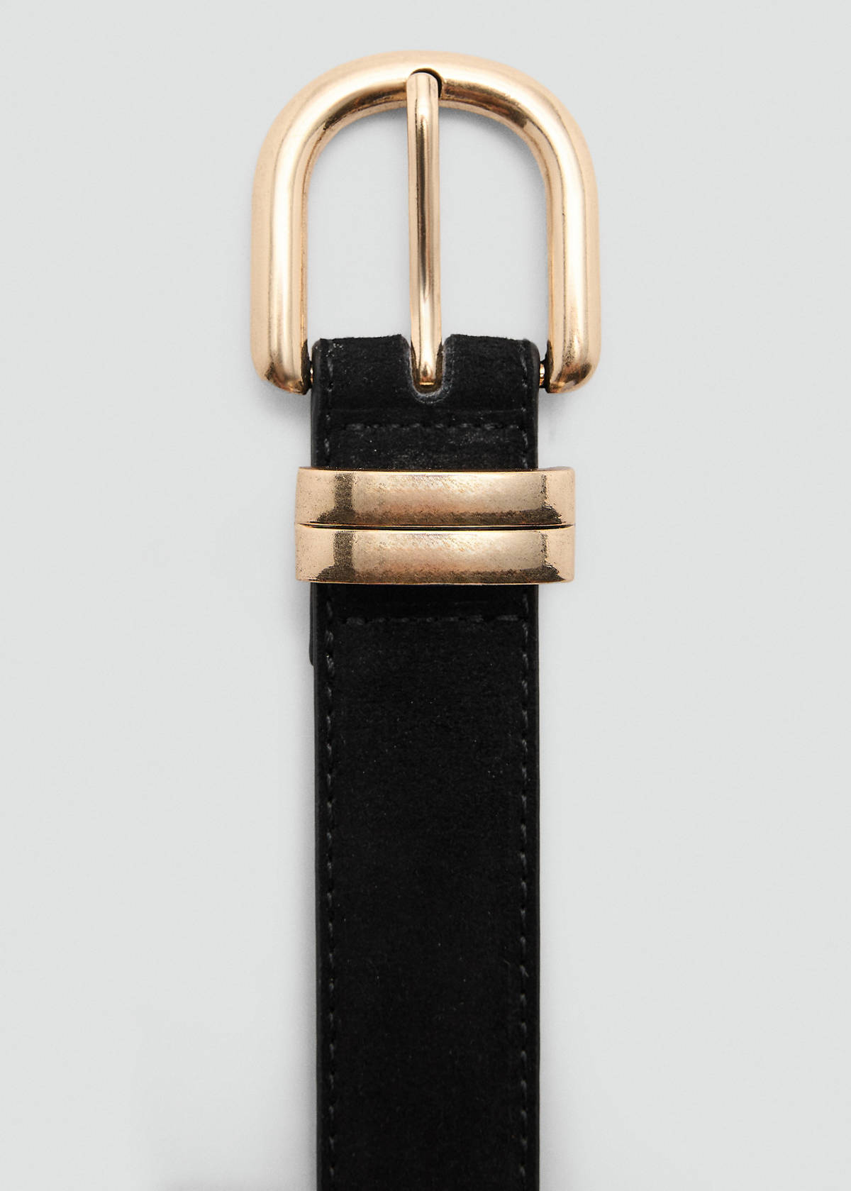 Suede leather belt — Black