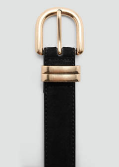 Suede leather belt — Black 5
