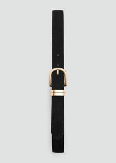 Suede leather belt — Black 6