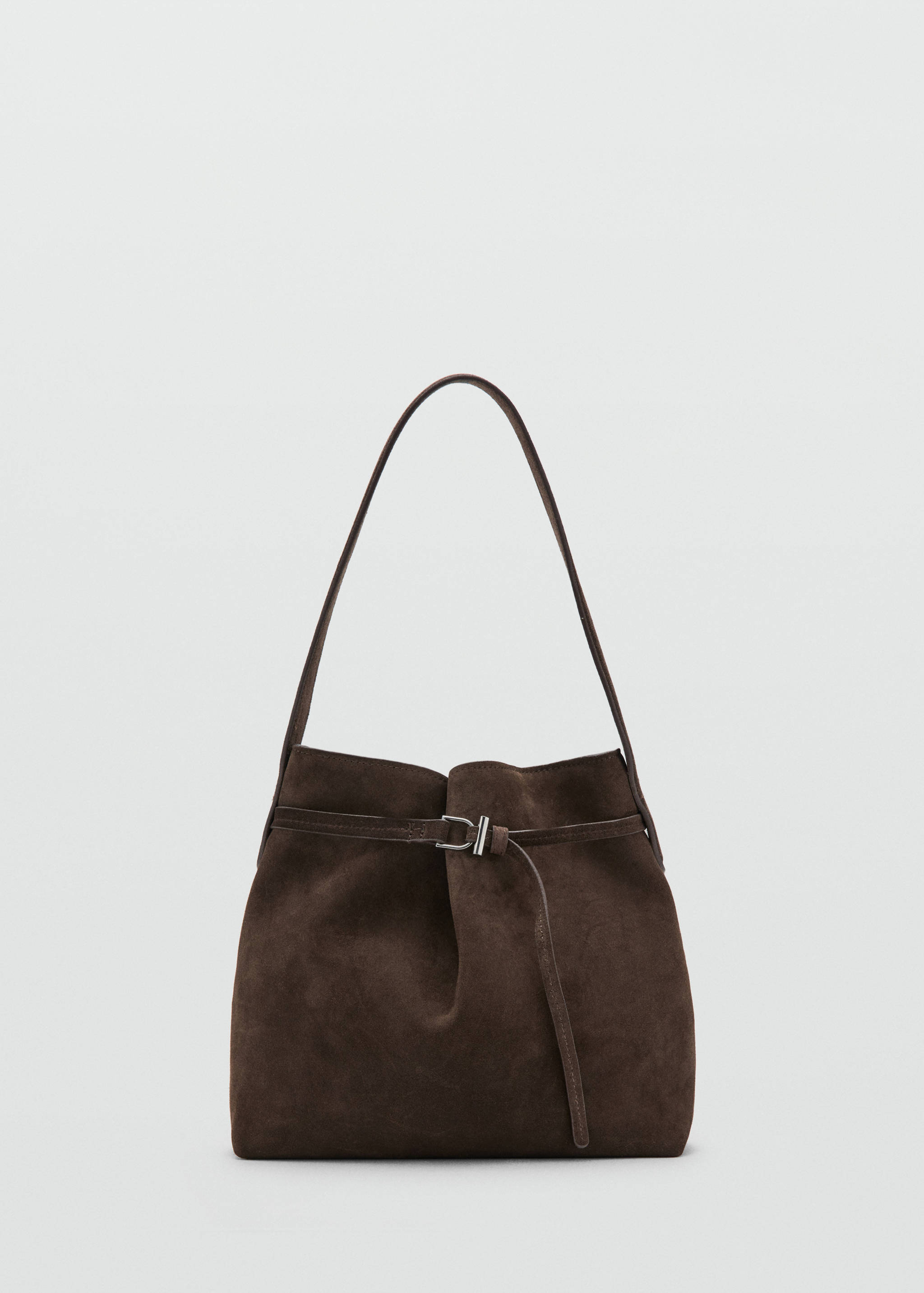 Suede bucket bag with buckle - Article without model