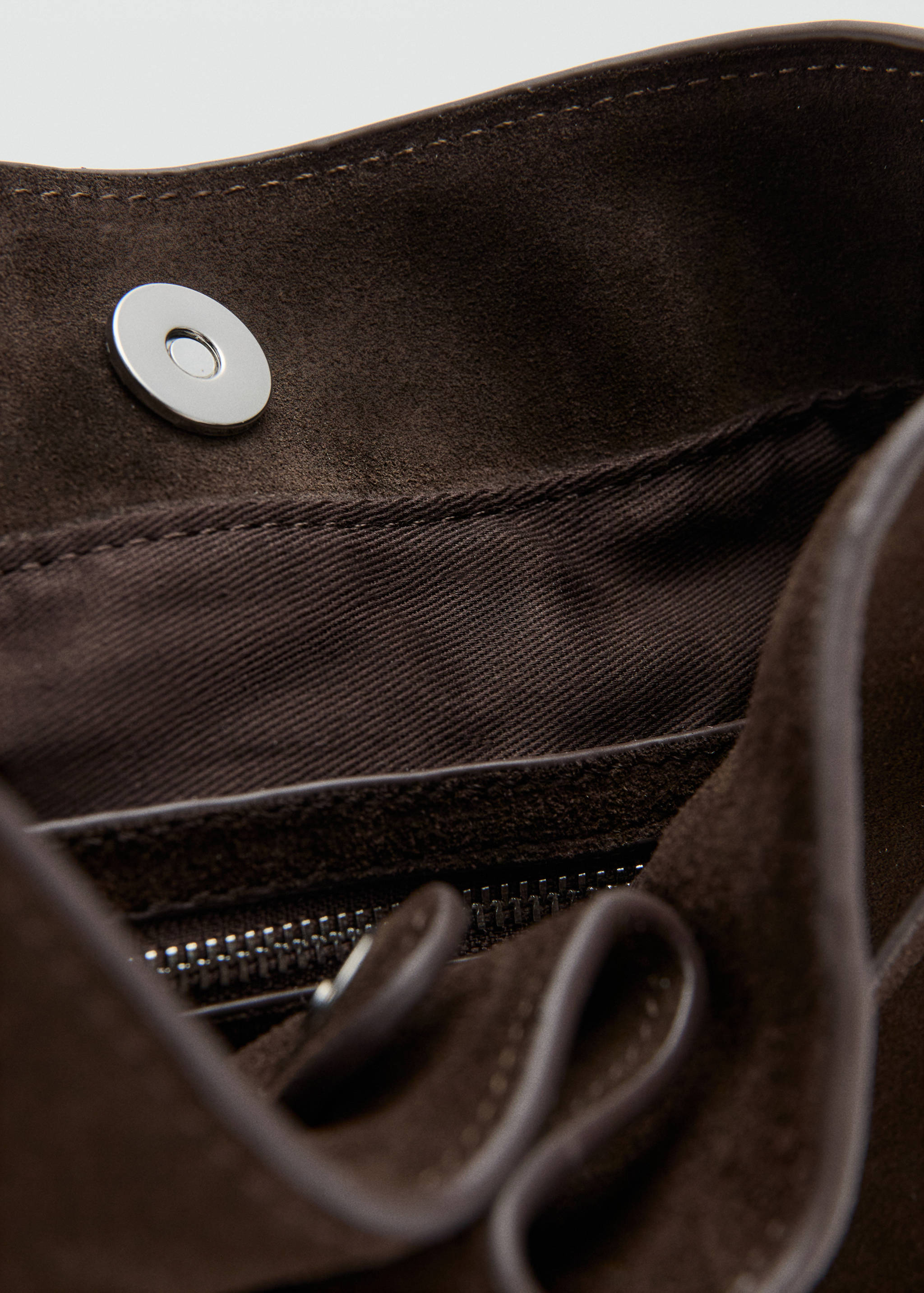 Suede bucket bag with buckle - Details of the article 2