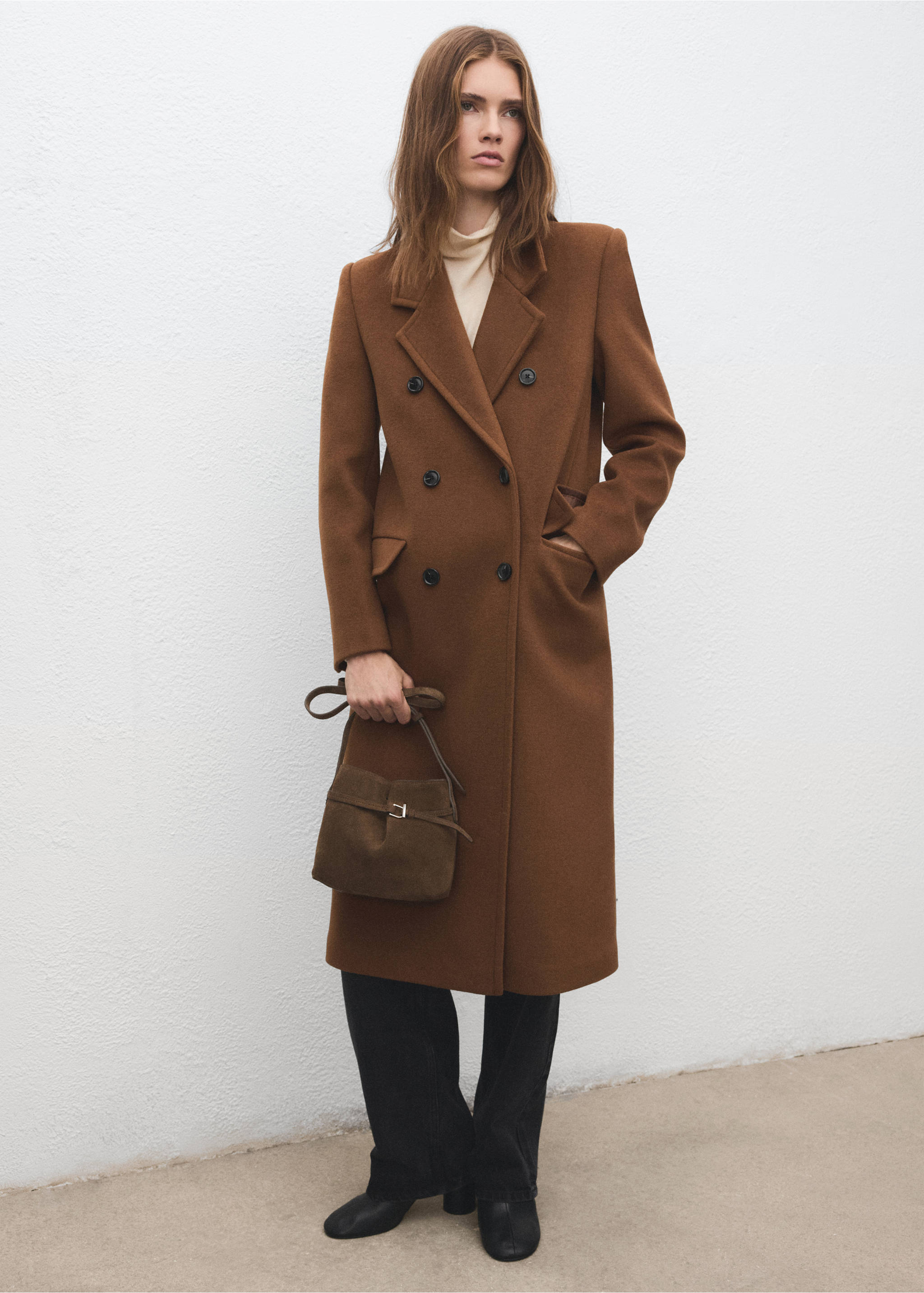 绒面革肩背包 - null, 褐色. Ref: 27031213-00.