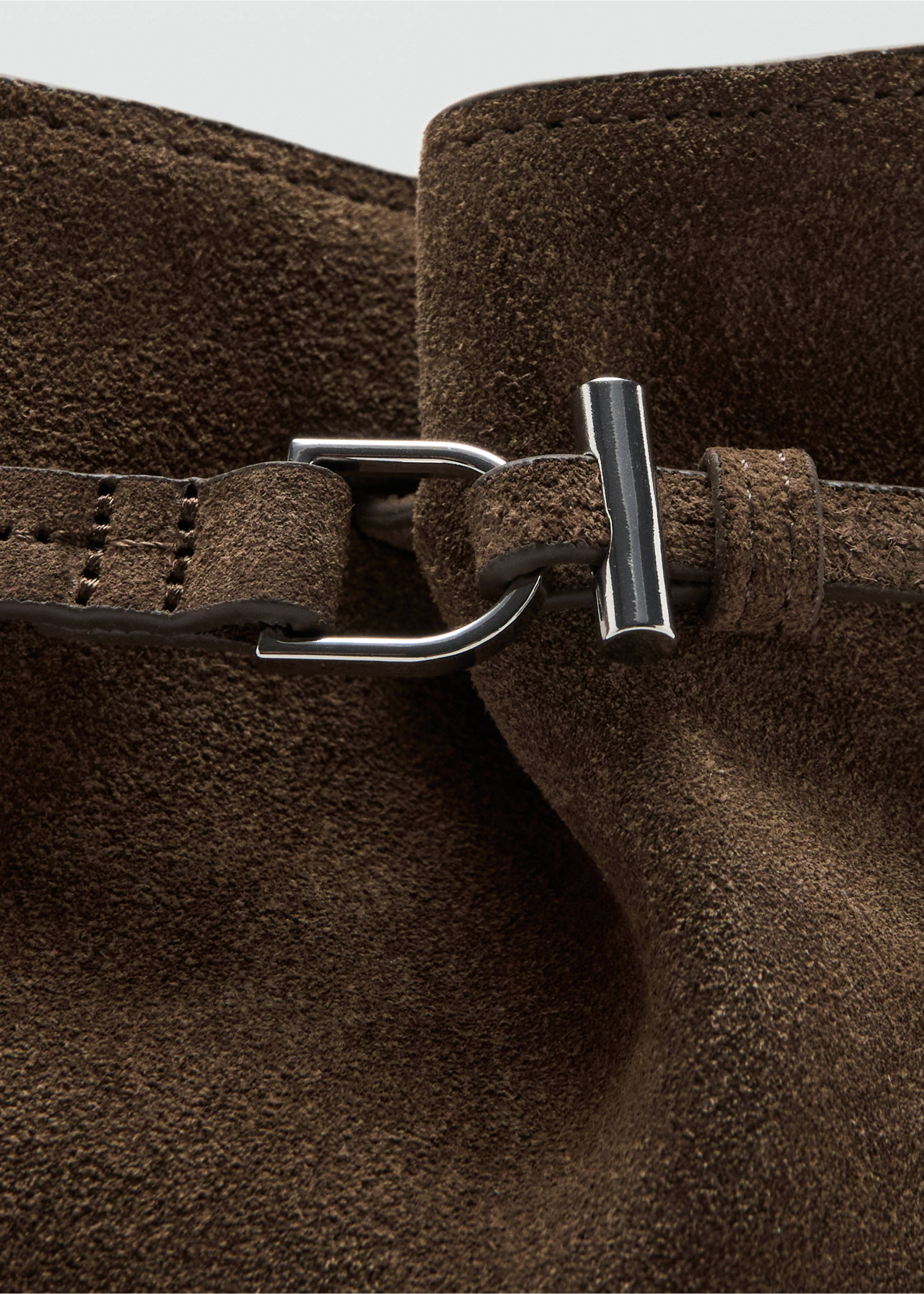 绒面革肩背包 - null, 褐色. Ref: 27031213-00.