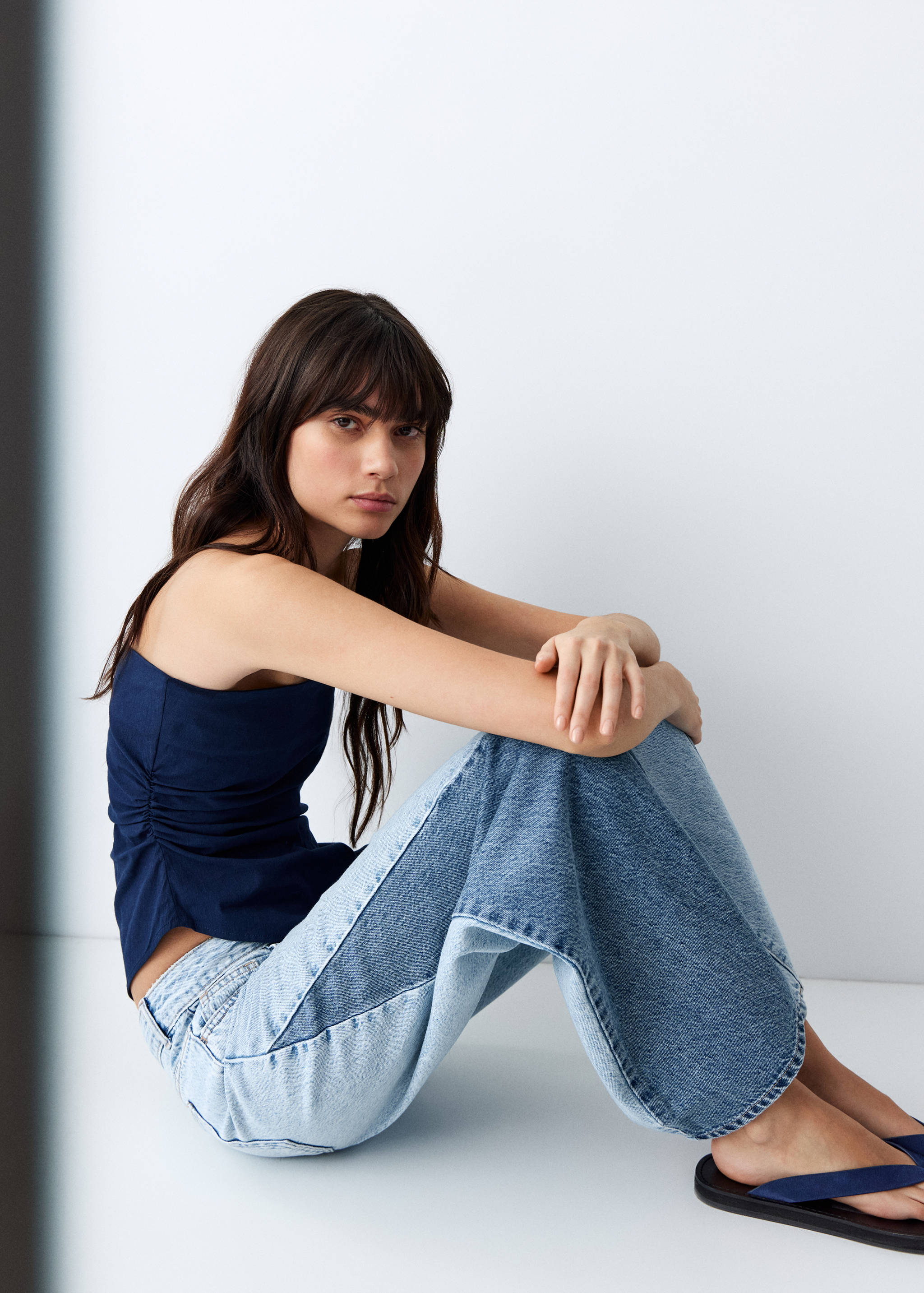 Bicolour wide-leg jeans - Details of the article 1