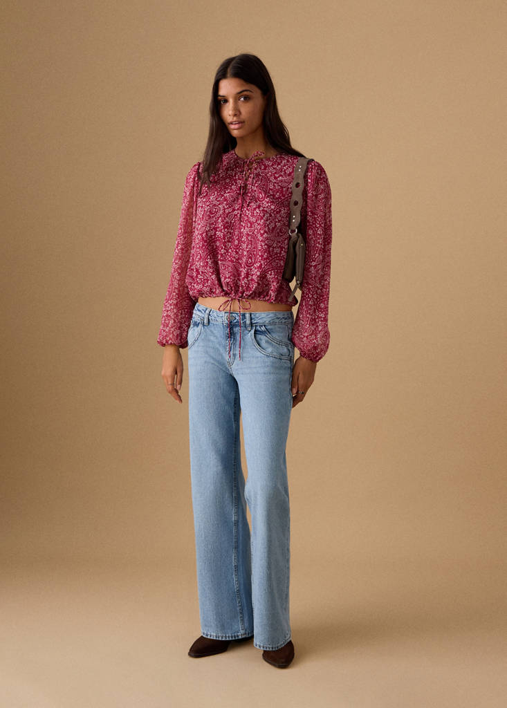 Low-waist straight-leg jeans — Medium Blue