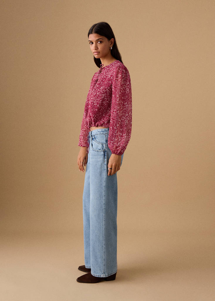 Low-waist straight-leg jeans — Medium Blue