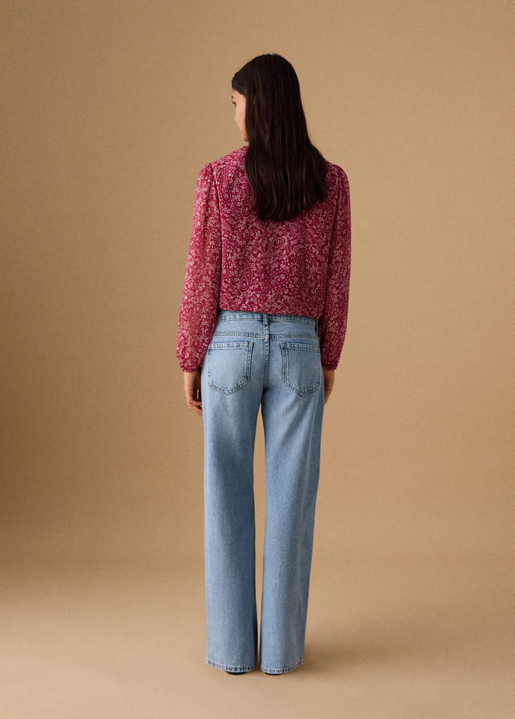 Low-waist straight-leg jeans — Medium Blue