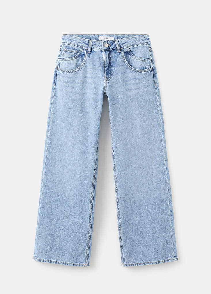 Low-waist straight-leg jeans — Medium Blue
