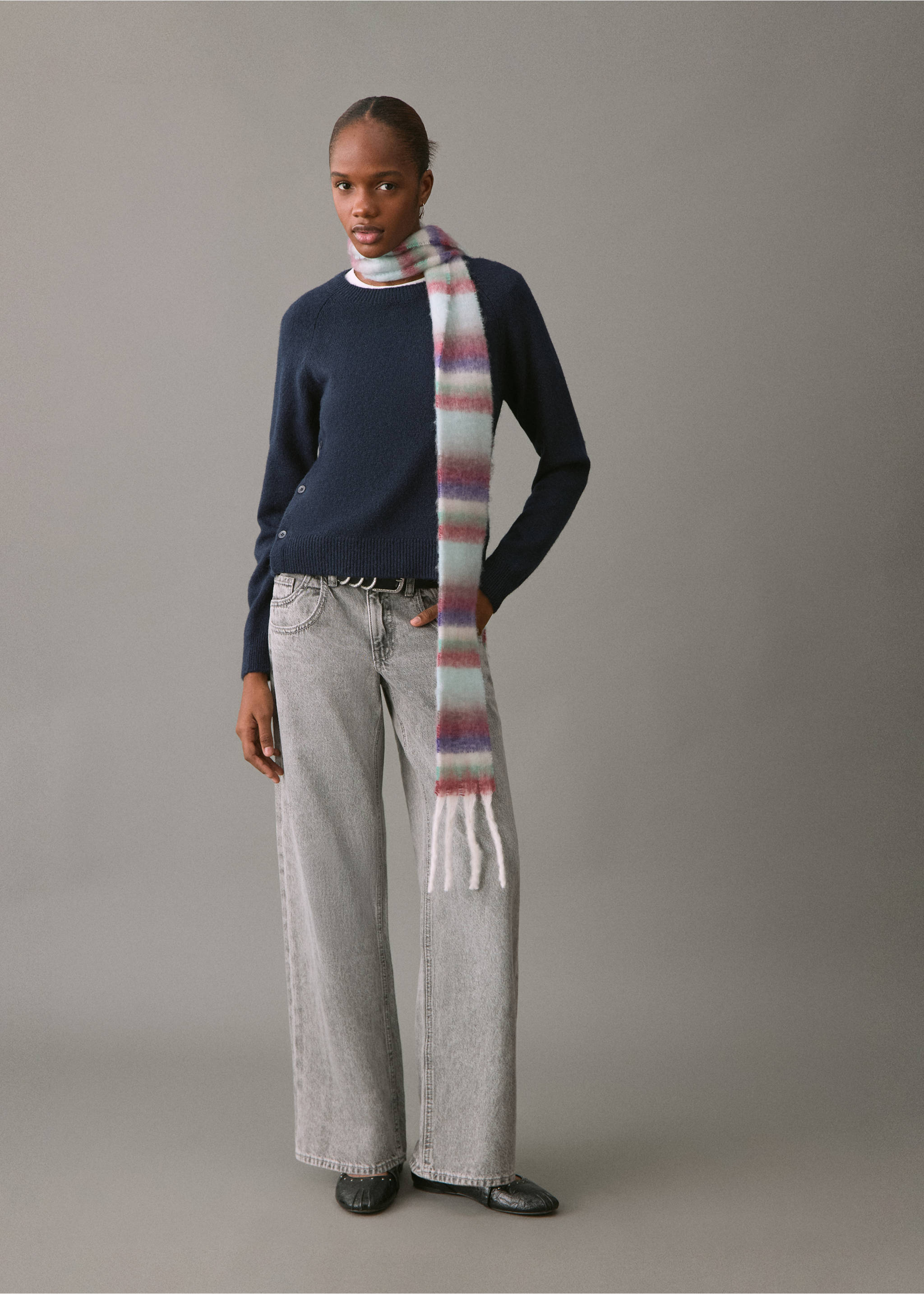 Jeans Low Waist Straight - Allgemeine Ansicht, Denim Grau. Ref: 27031216-00.