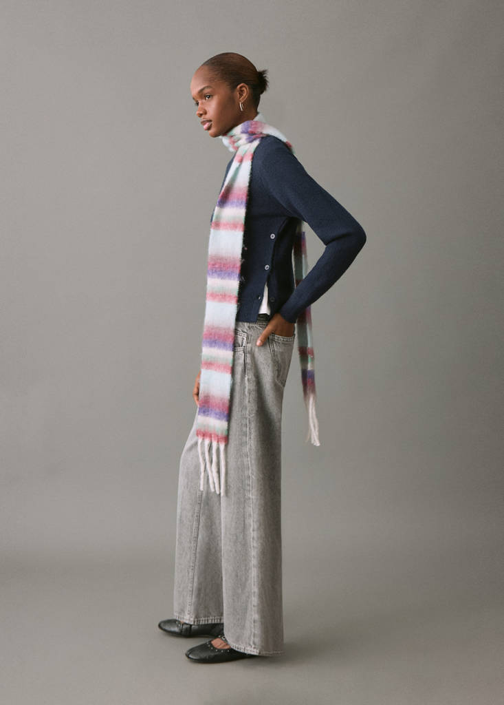 Low-waist straight-leg jeans — Denim Grey
