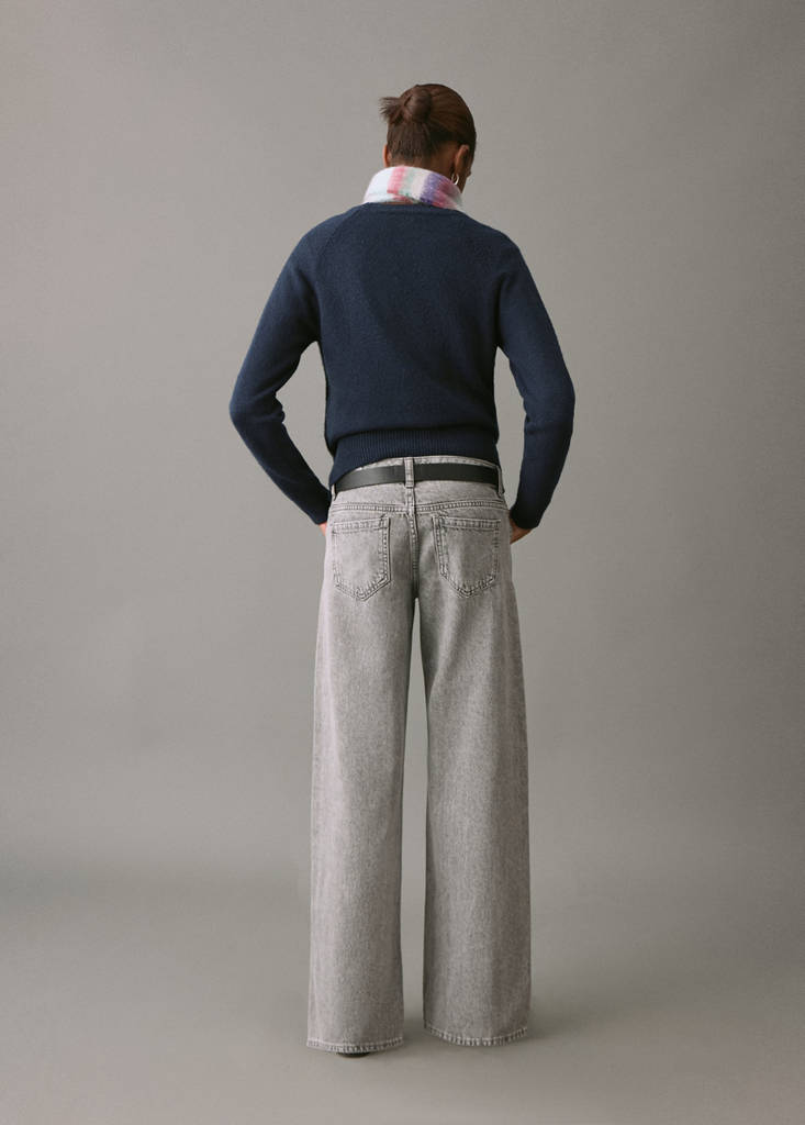 Low-waist straight-leg jeans — Denim Grey