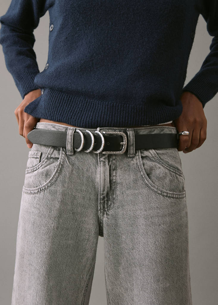 Low-waist straight-leg jeans — Denim Grey