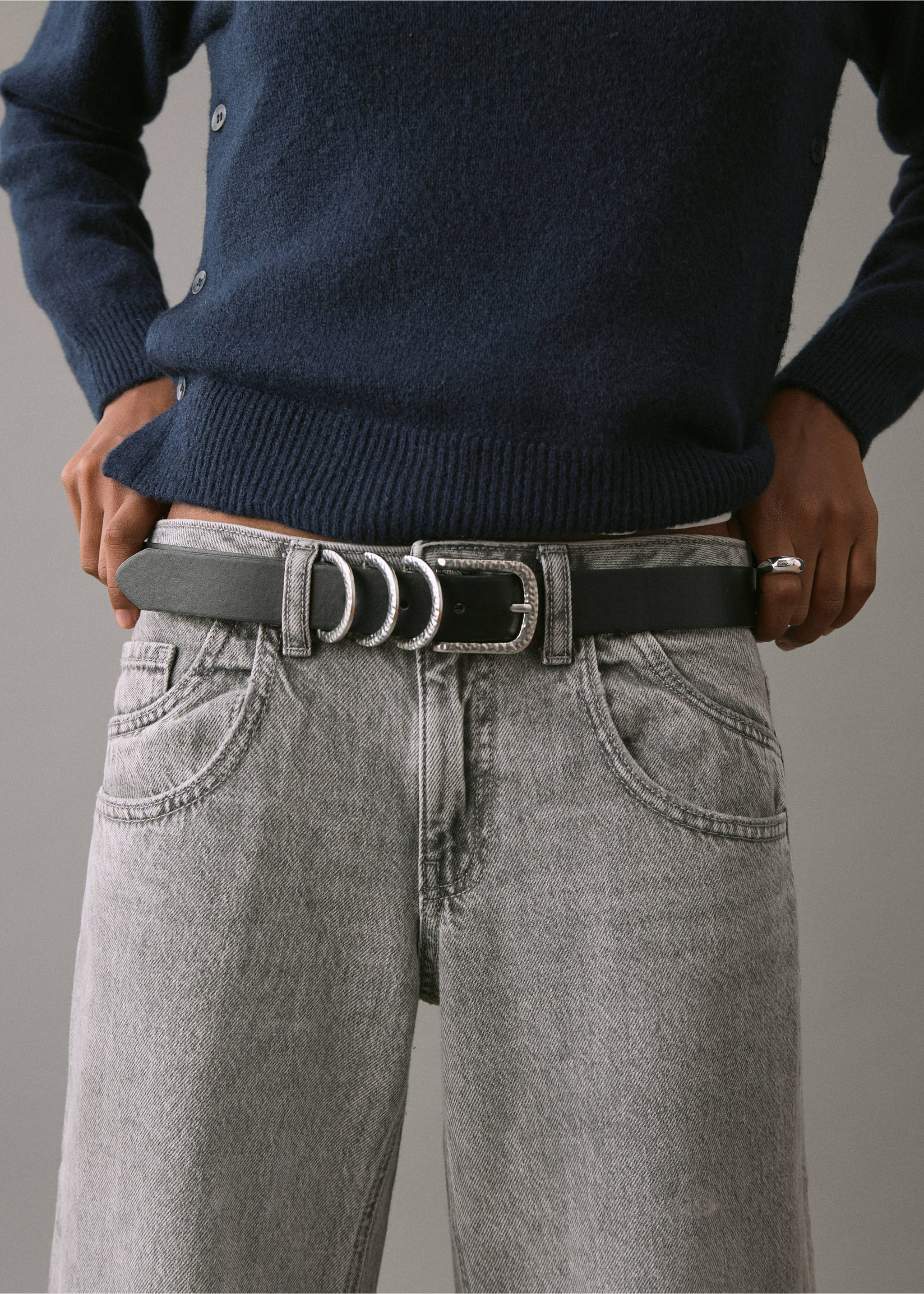 Jeans Low Waist Straight - Detail des Artikels 6, Denim Grau. Ref: 27031216-00.