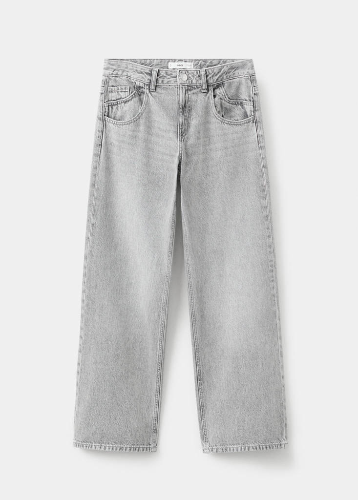Low-waist straight-leg jeans — Denim Grey