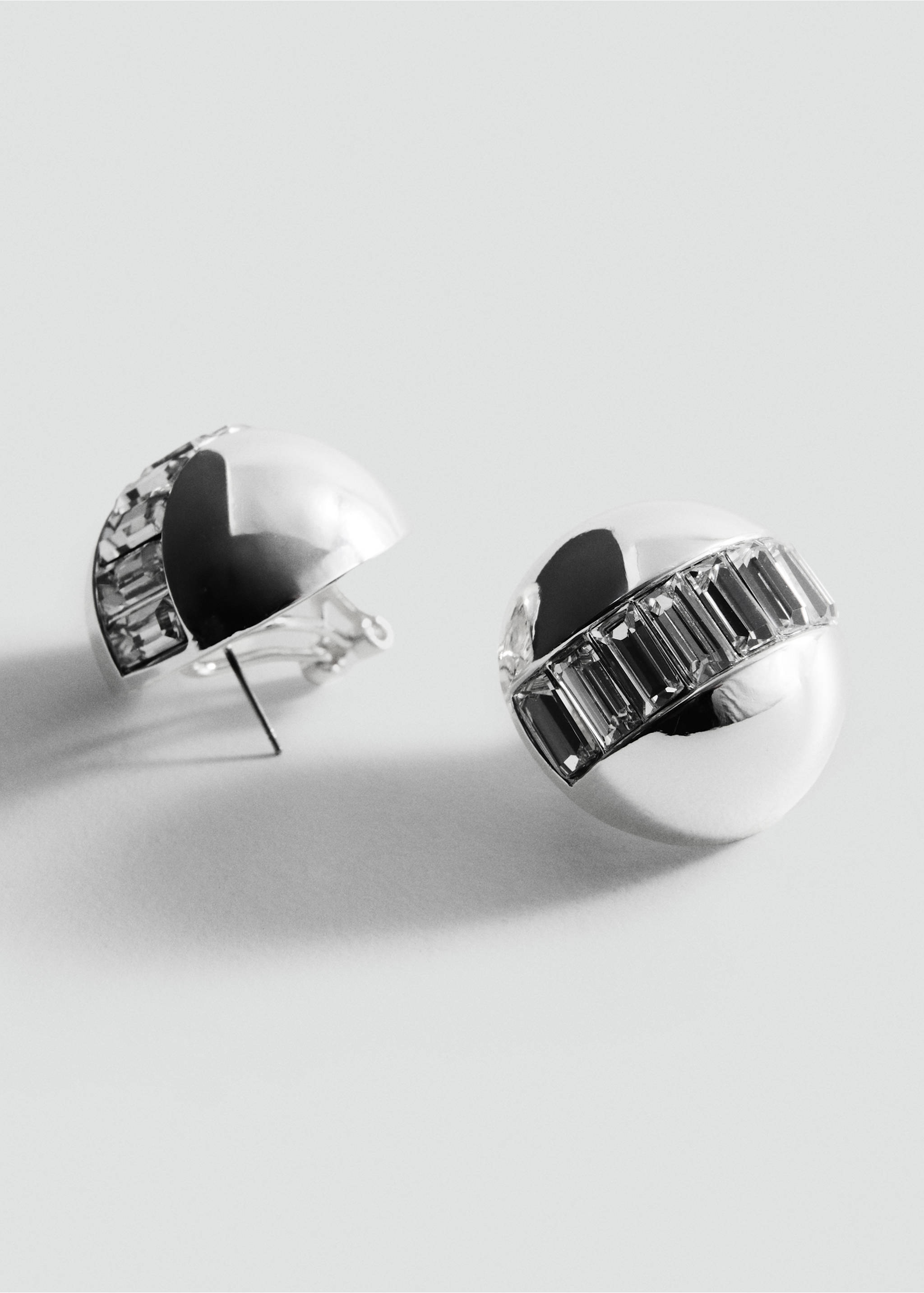 Combined round earrings - Medium plane, Silver. Ref: 27031226-00.