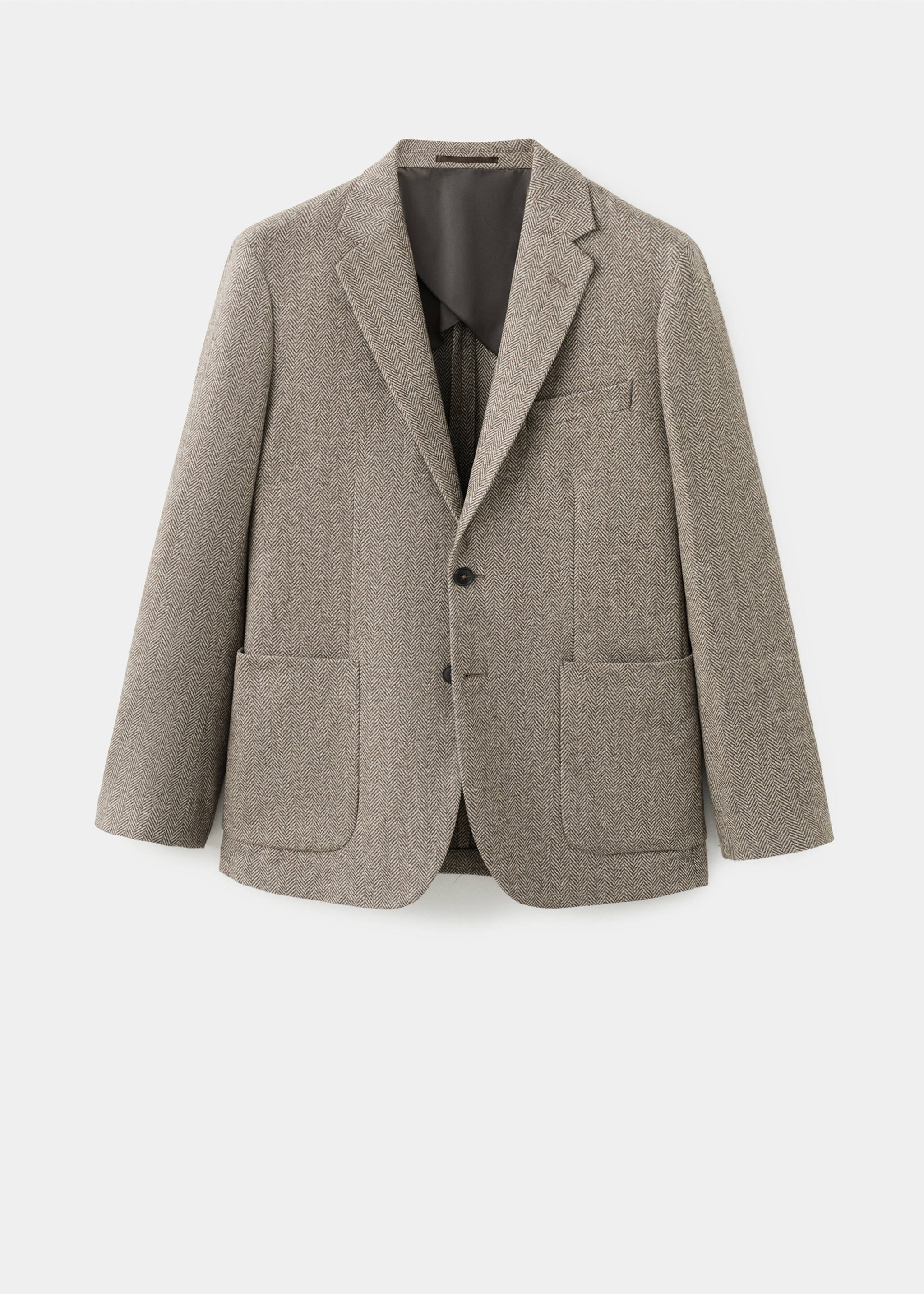 Slim-fit blazer van een wolblend - Artikel zonder model, Bruin. Ref: 27031230-00.