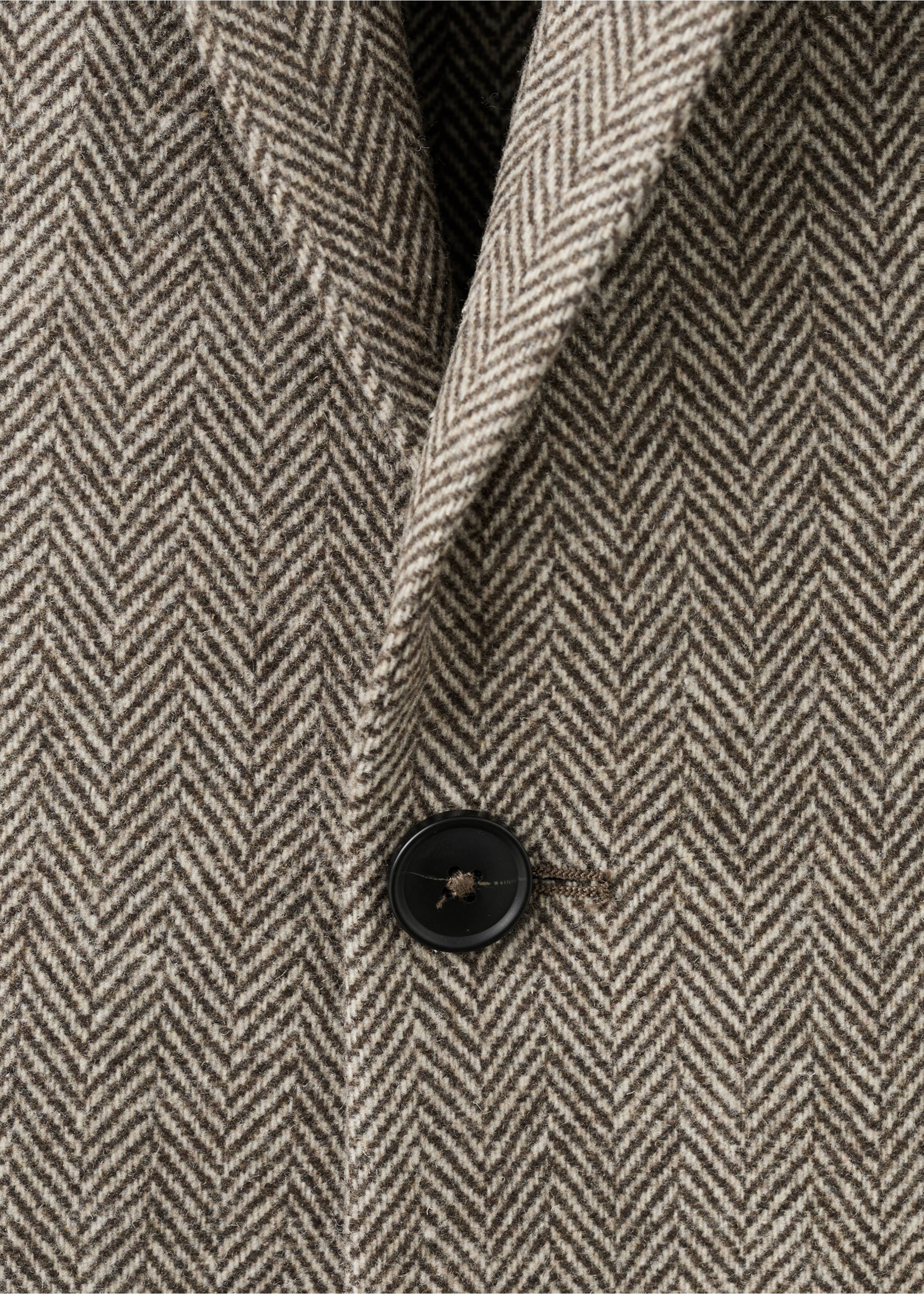 Slim-fit blazer van een wolblend - Detail van het artikel 8, Bruin. Ref: 27031230-00.