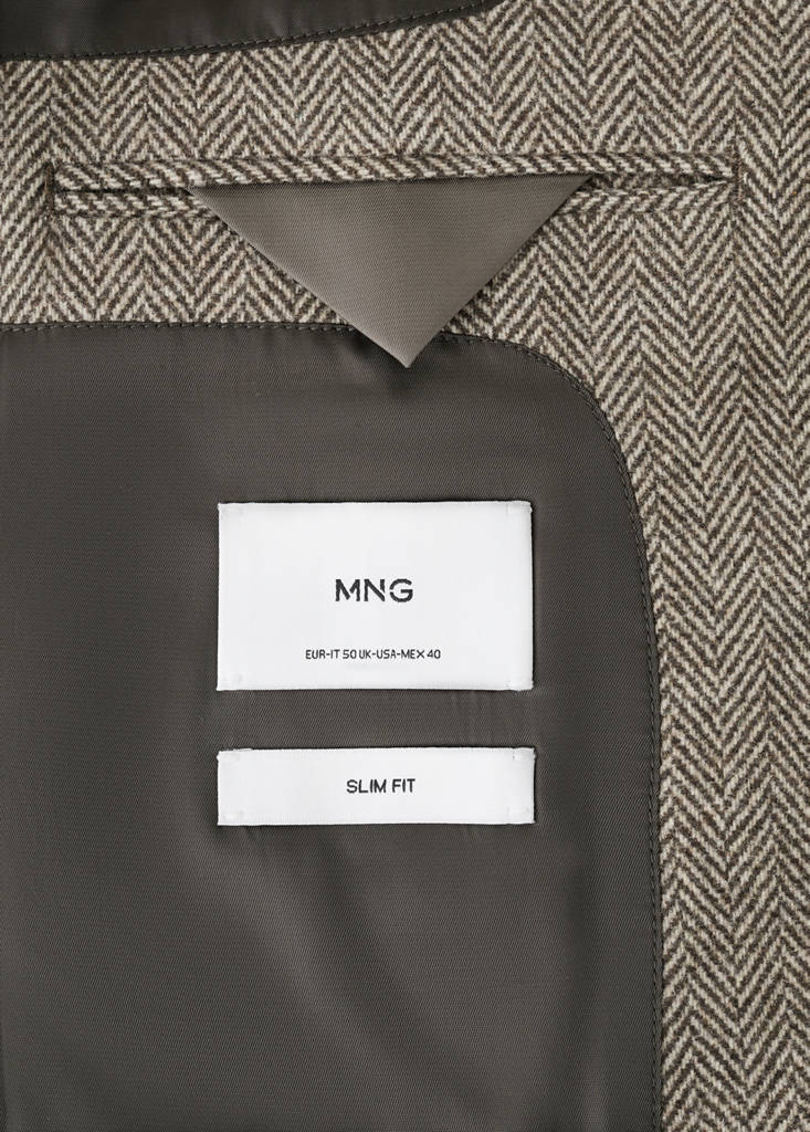 Slim fit flecked wool blazer — Brown