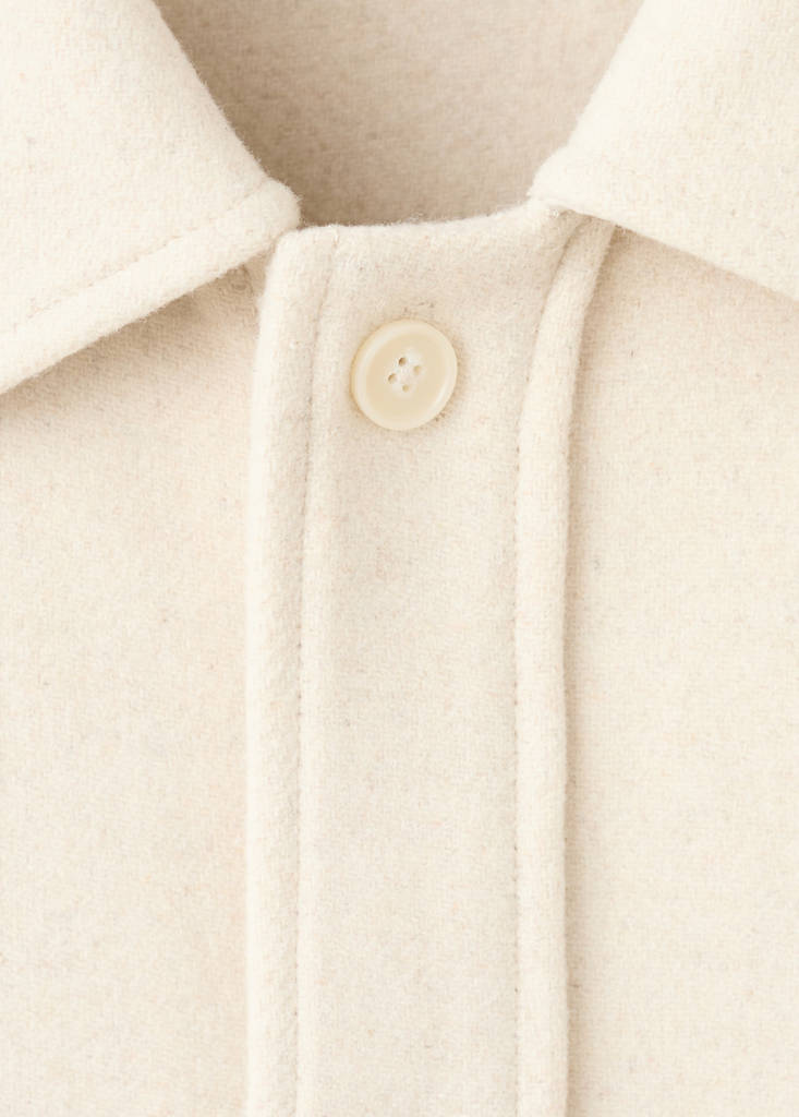 Wool overshirt with buttons — Sand
