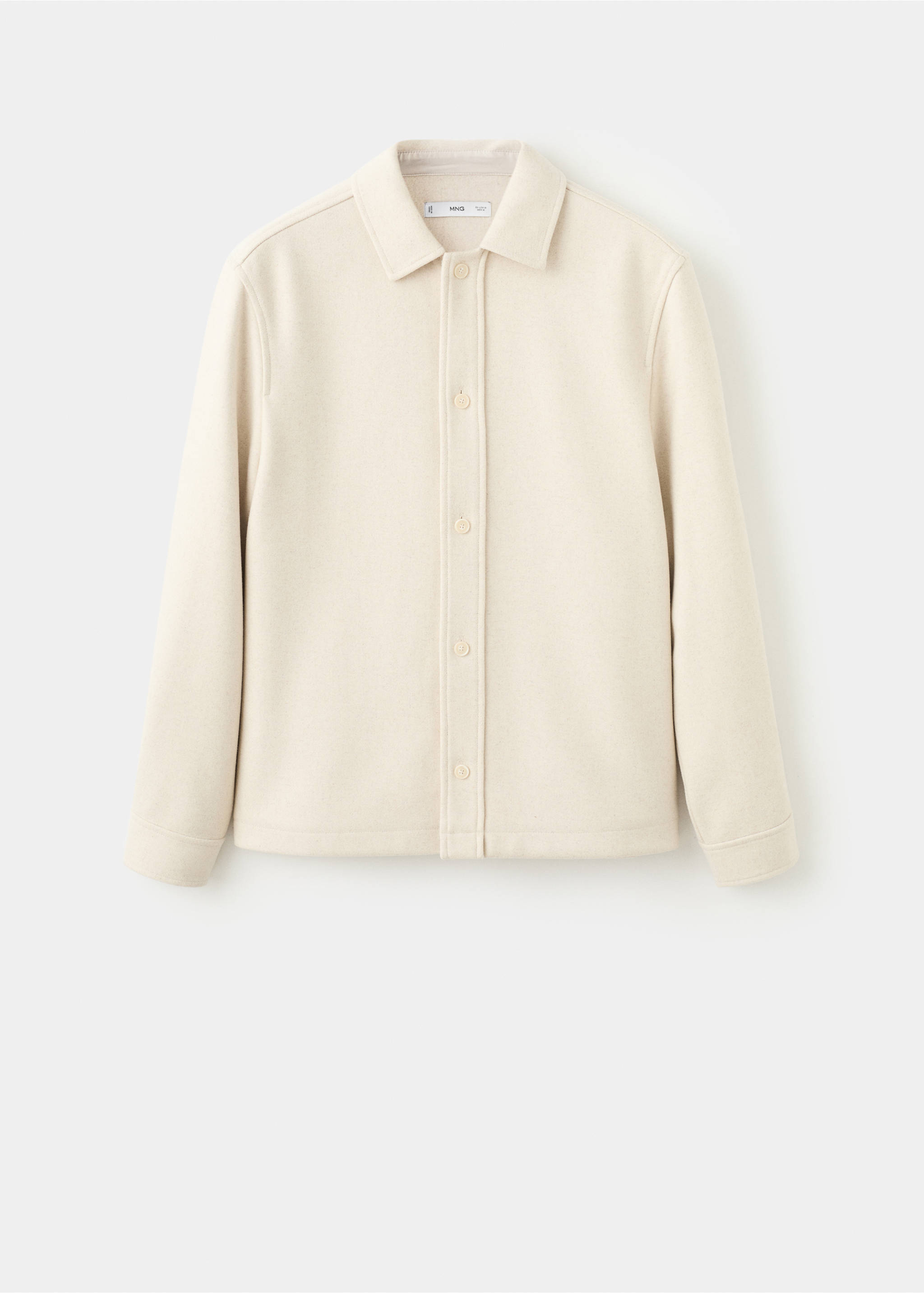 Wool overshirt with buttons - Article without model, Sand. Ref: 27031231-00.