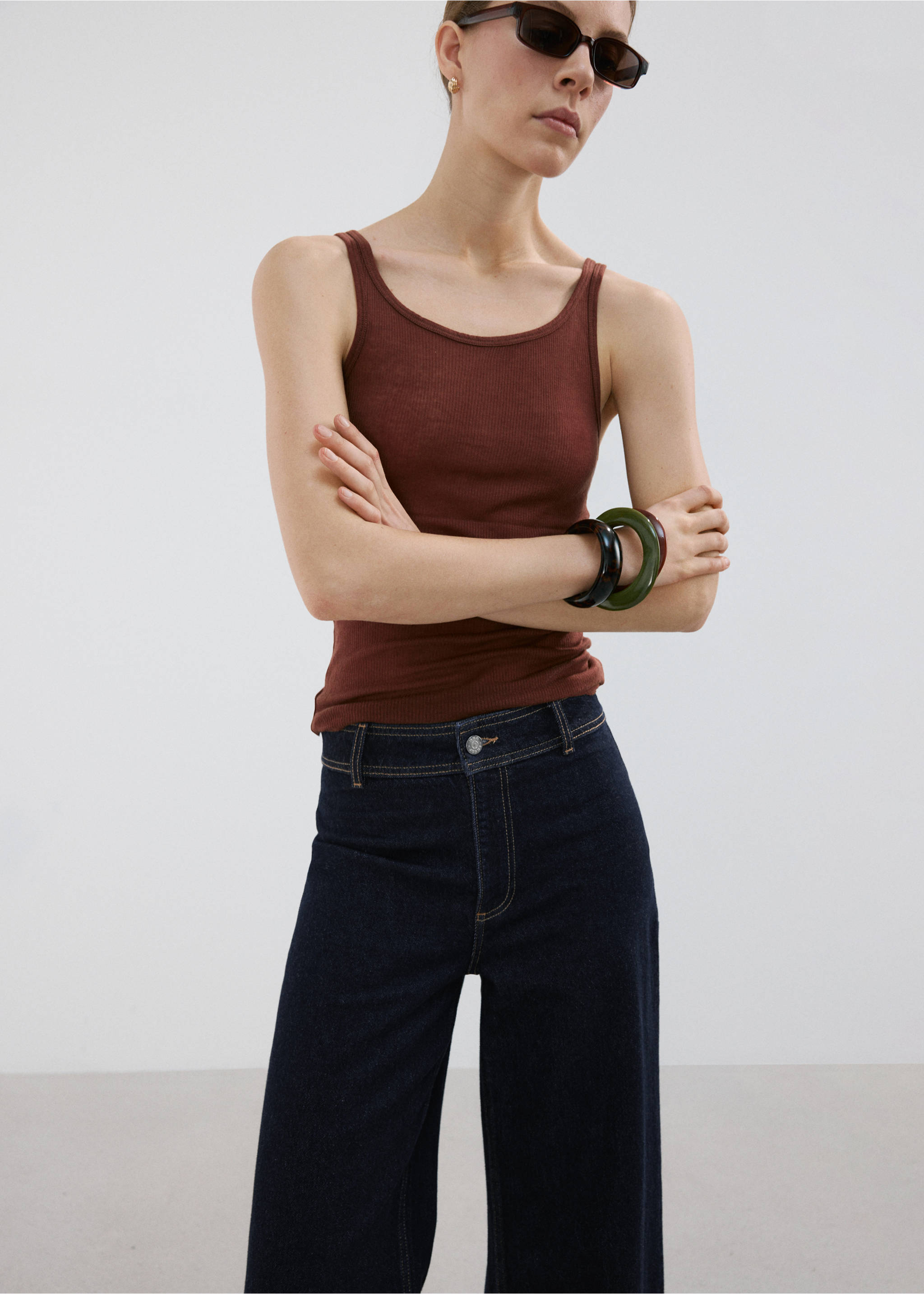 Jeans Catherin culotte tiro alto - Detalle del artículo 1, Azul. Ref: 27031232-00.