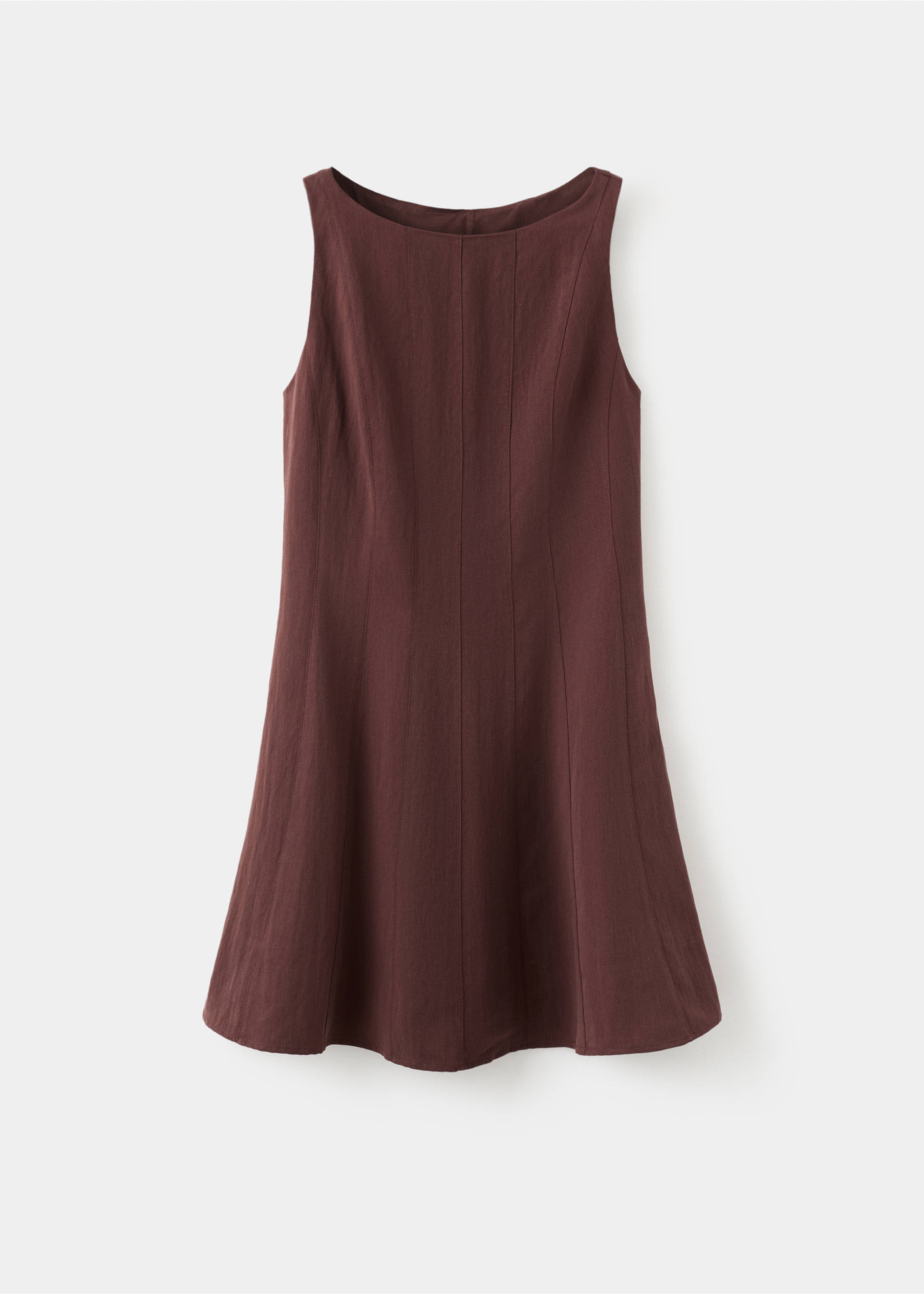 Lyocell dress with stitching - Article without model, Brown. Ref: 27031239-00.