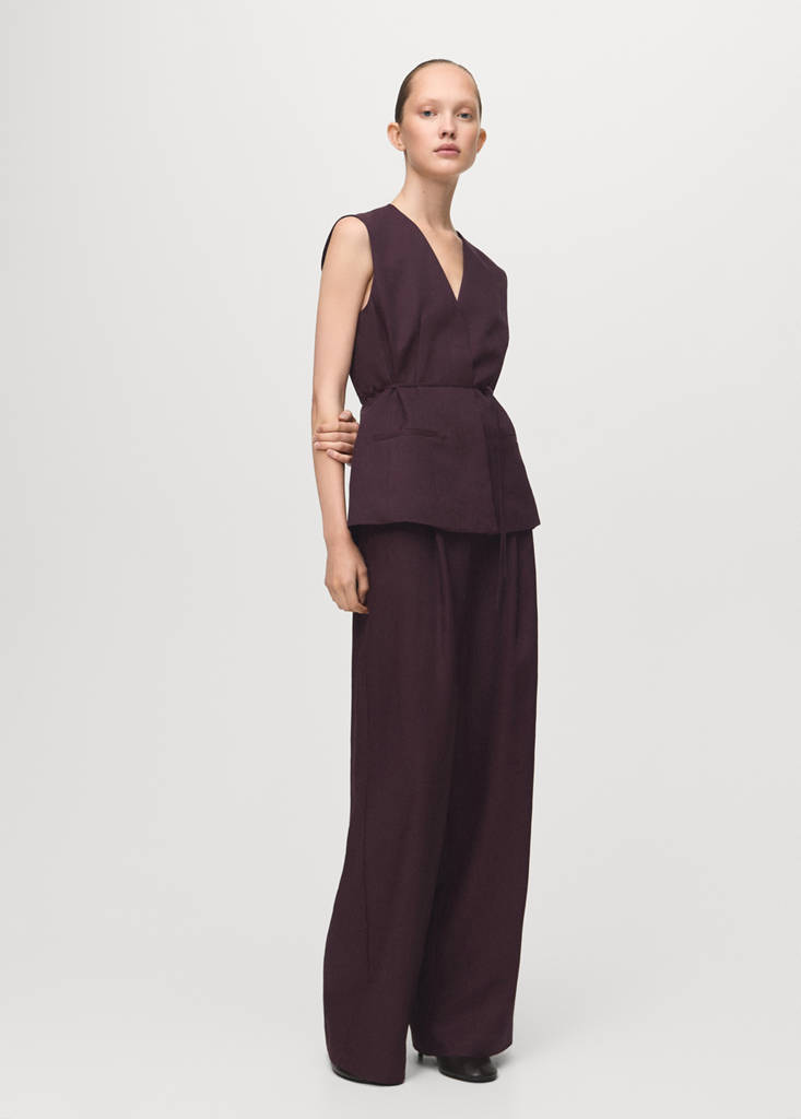 Palazzo trousers — Burgundy