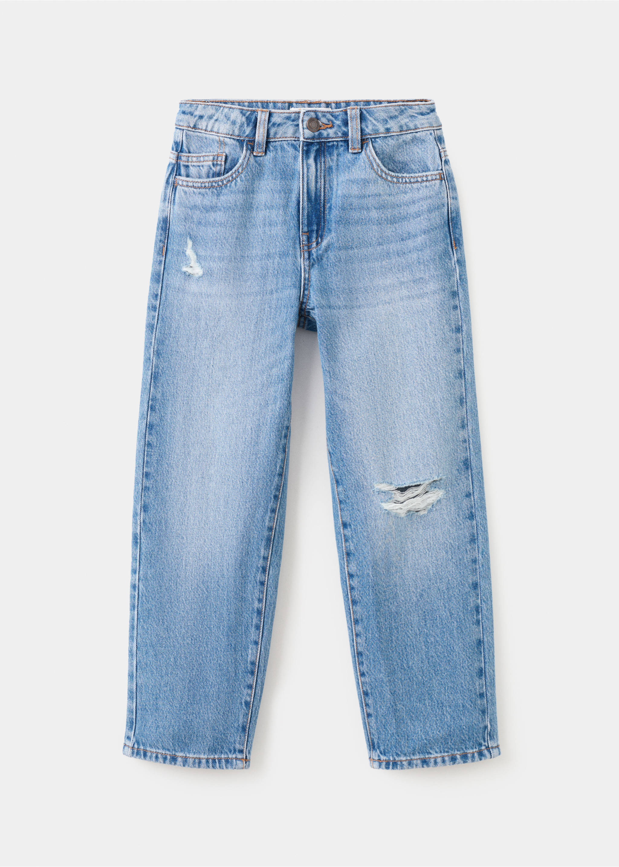 Jeans rectos tiro medio - Artículo sin modelo, Azul medio. Ref: 27031242-00.