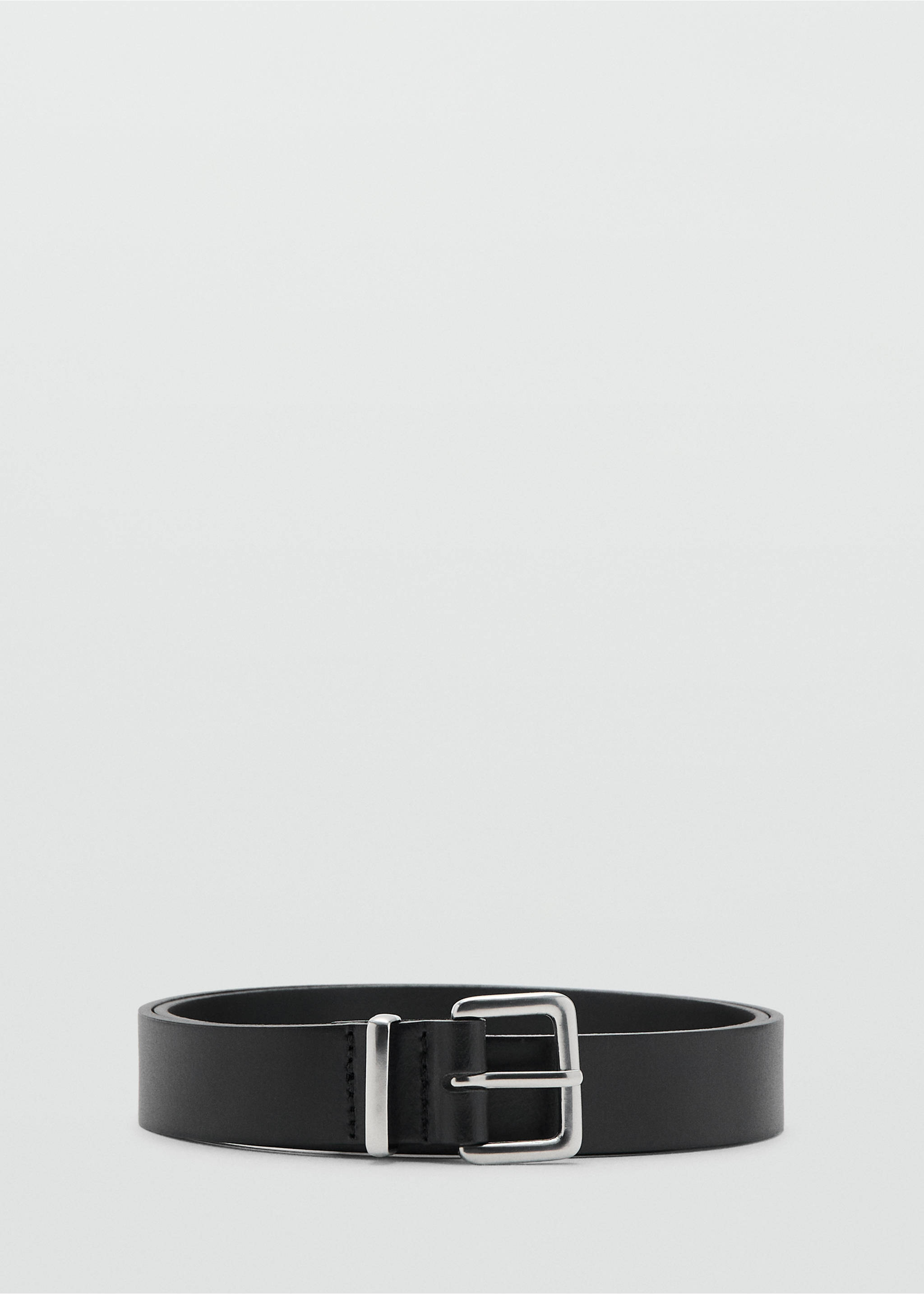 Buckle leather belt - Article without model, Black. Ref: 27031251-00.