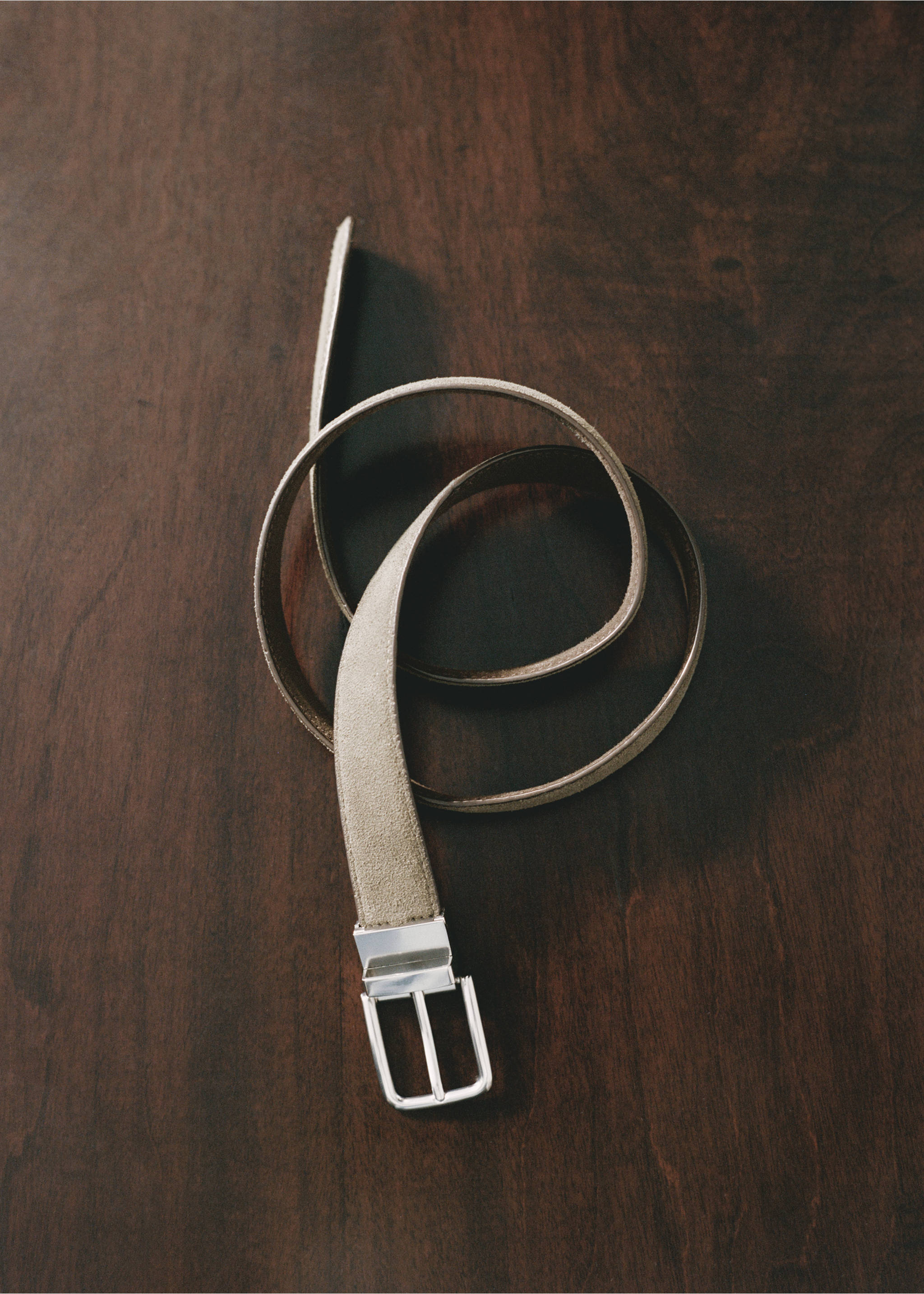 Thin suede leather belt - General plane, Chocolate. Ref: 27031252-00.