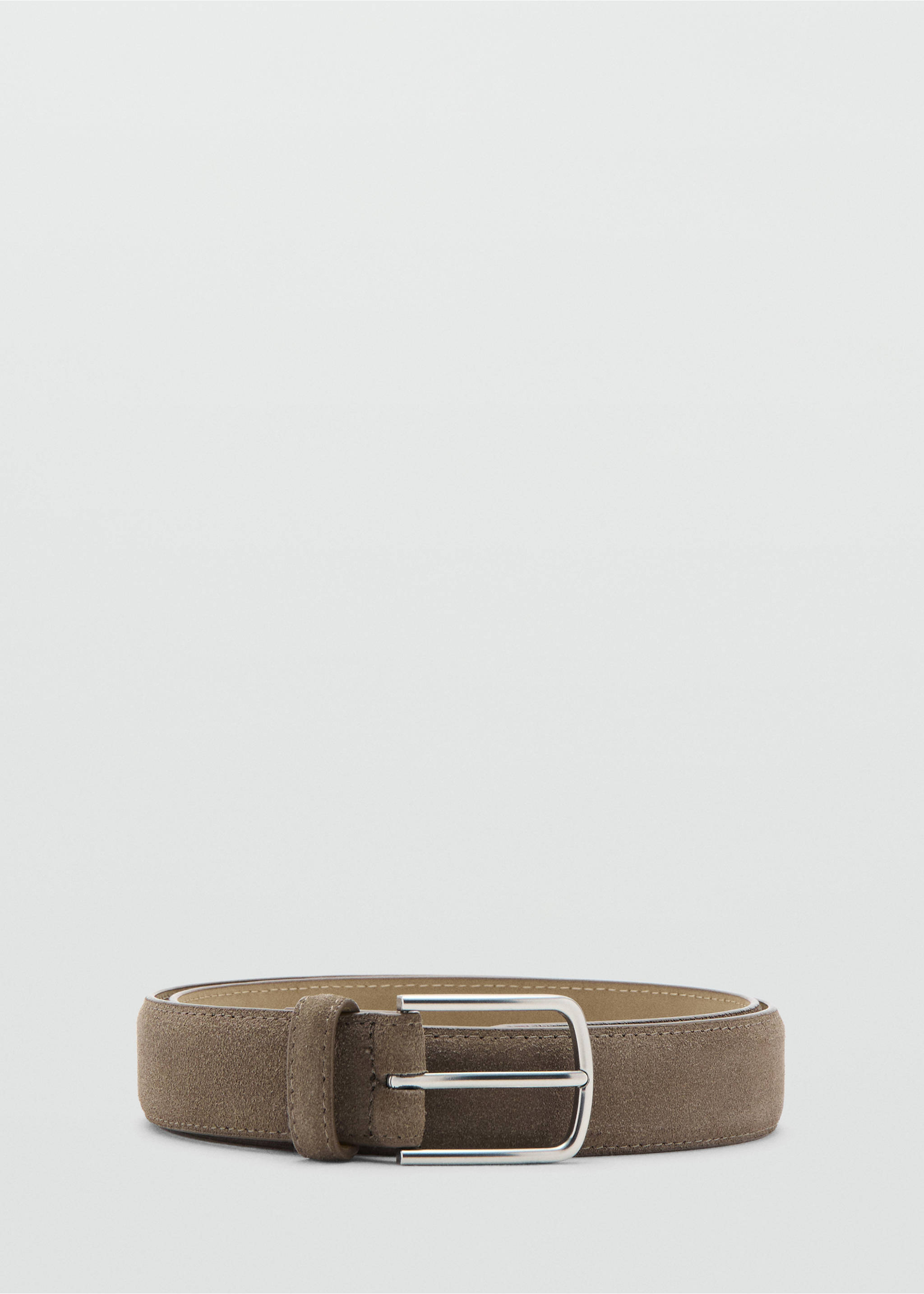 Thin suede leather belt - Article without model, Chocolate. Ref: 27031252-00.
