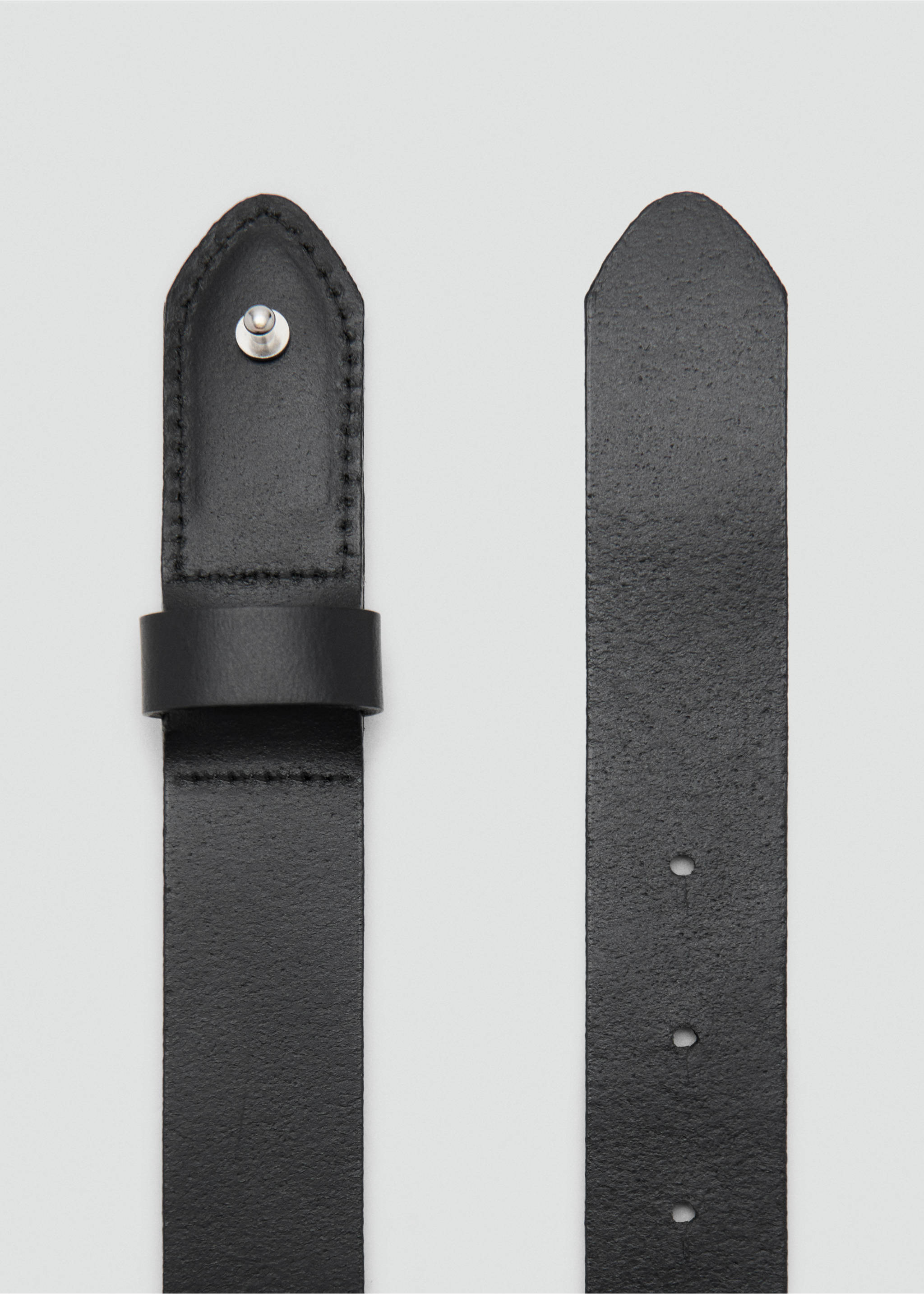 100% leather belt - Details of the article 1, Black. Ref: 27031253-00.