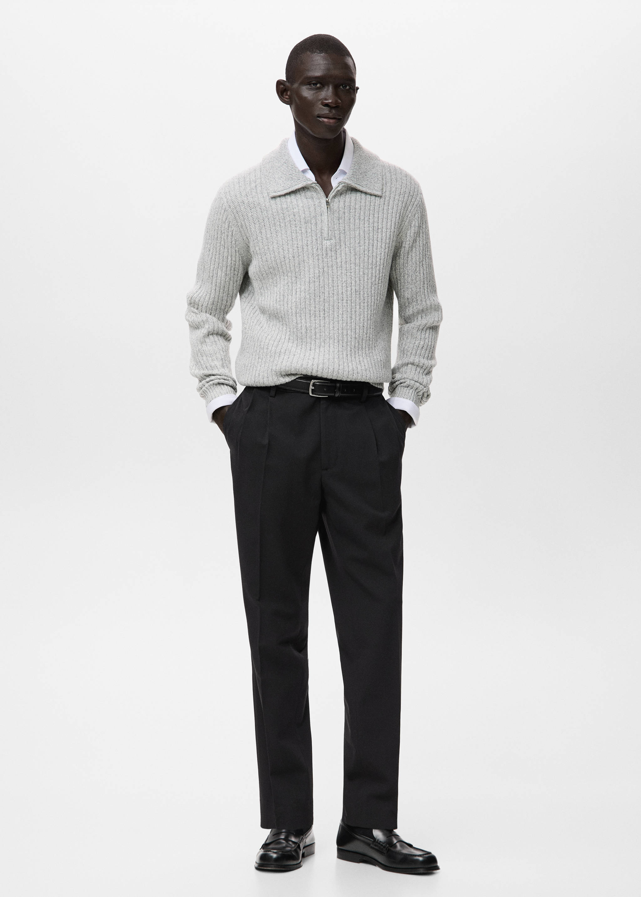 Джемпер из смесовой шерсти на молнии - Общий план