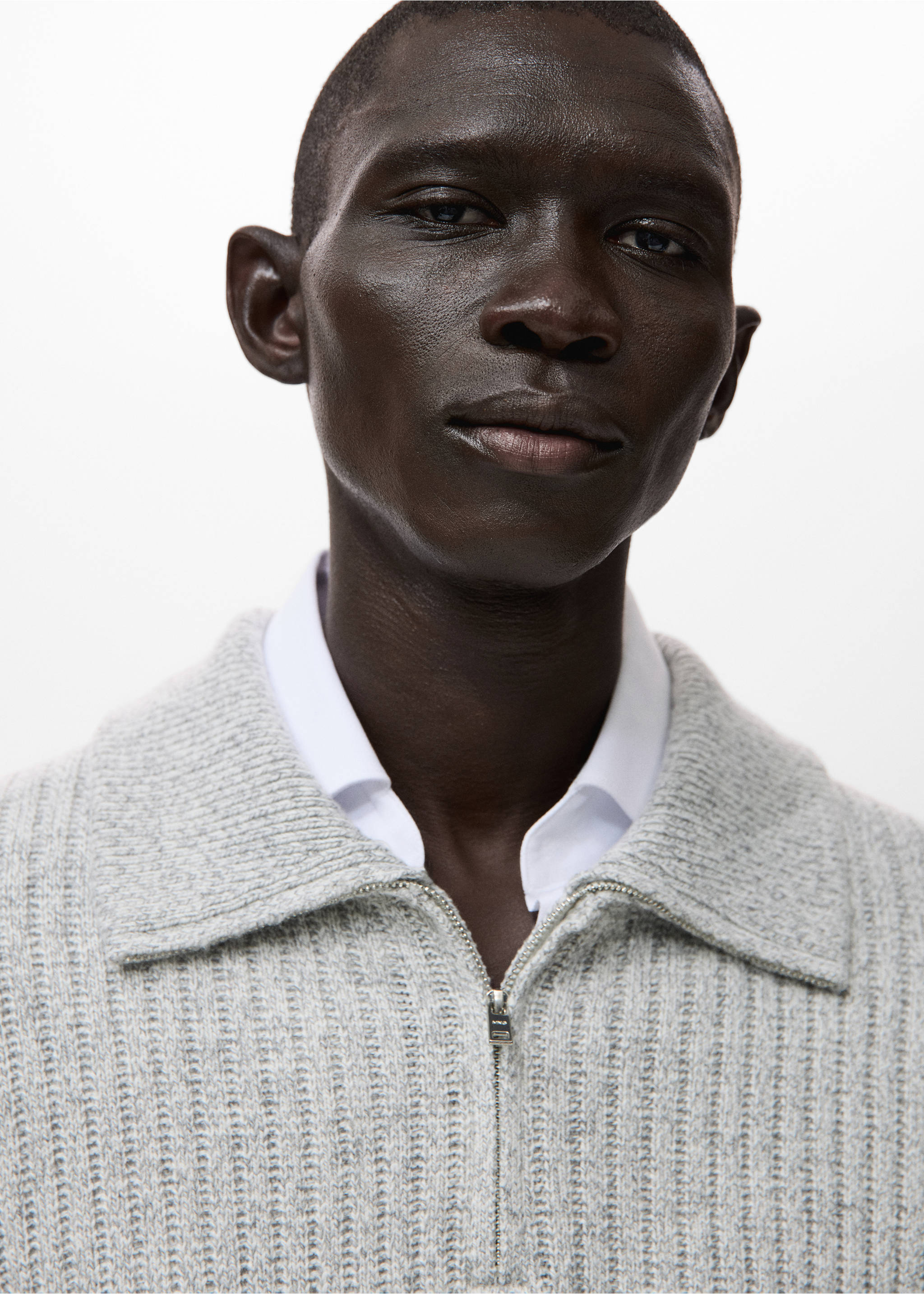 Jersey mezcla lana cremallera - Detalle del artículo 1, Gris claro vigoré. Ref: 27031254-00.