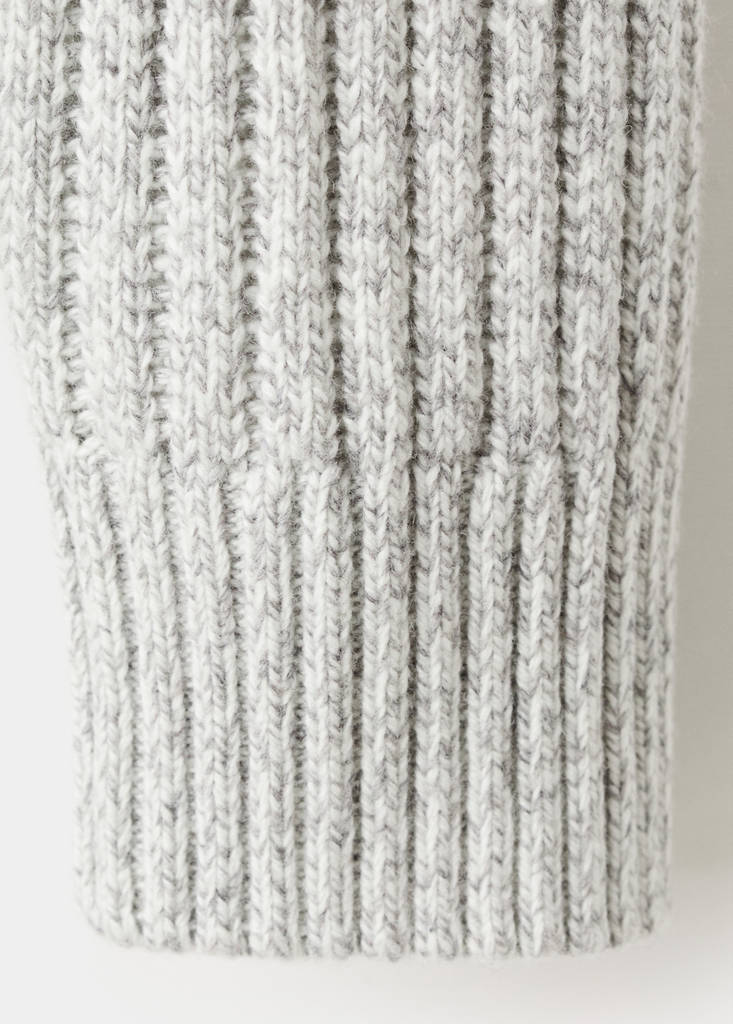 Wool-blend zip-up polo jumper — Light Heather Grey