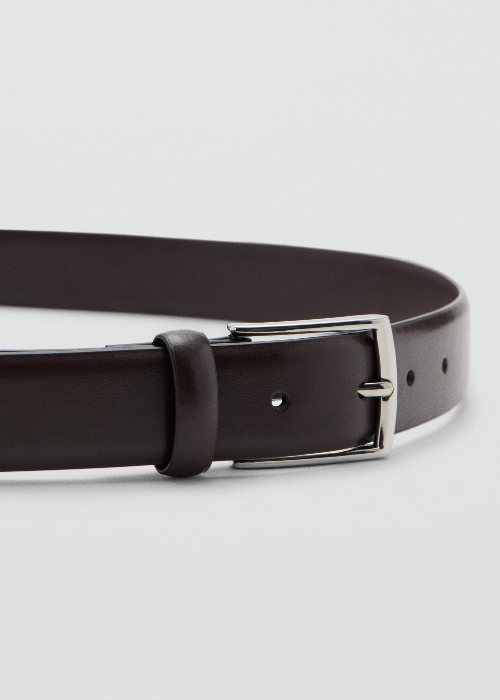 Buckle leather belt - Medium plane, Brown. Ref: 27031256-00.