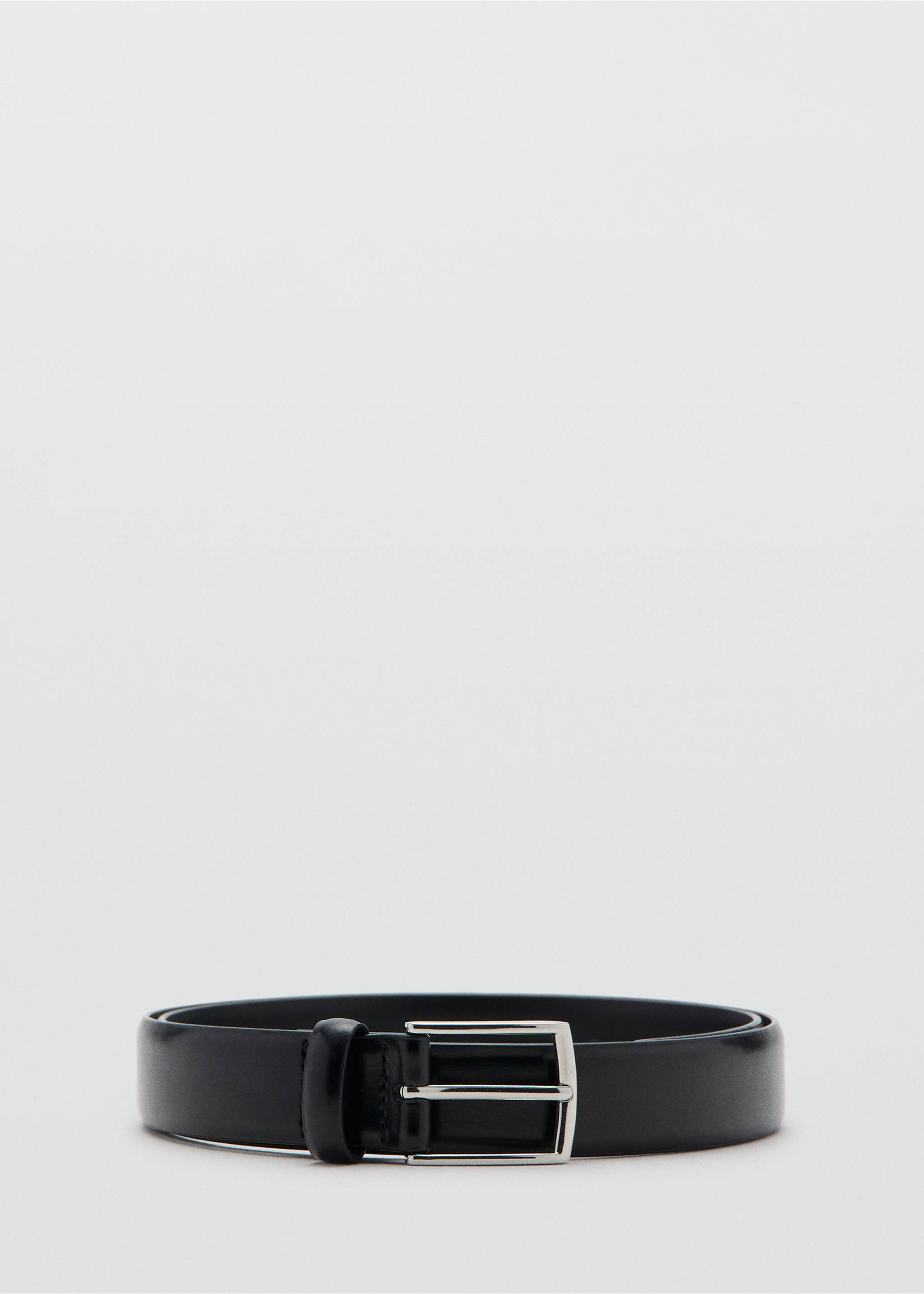Buckle leather belt - Article without model, Black. Ref: 27031256-00.