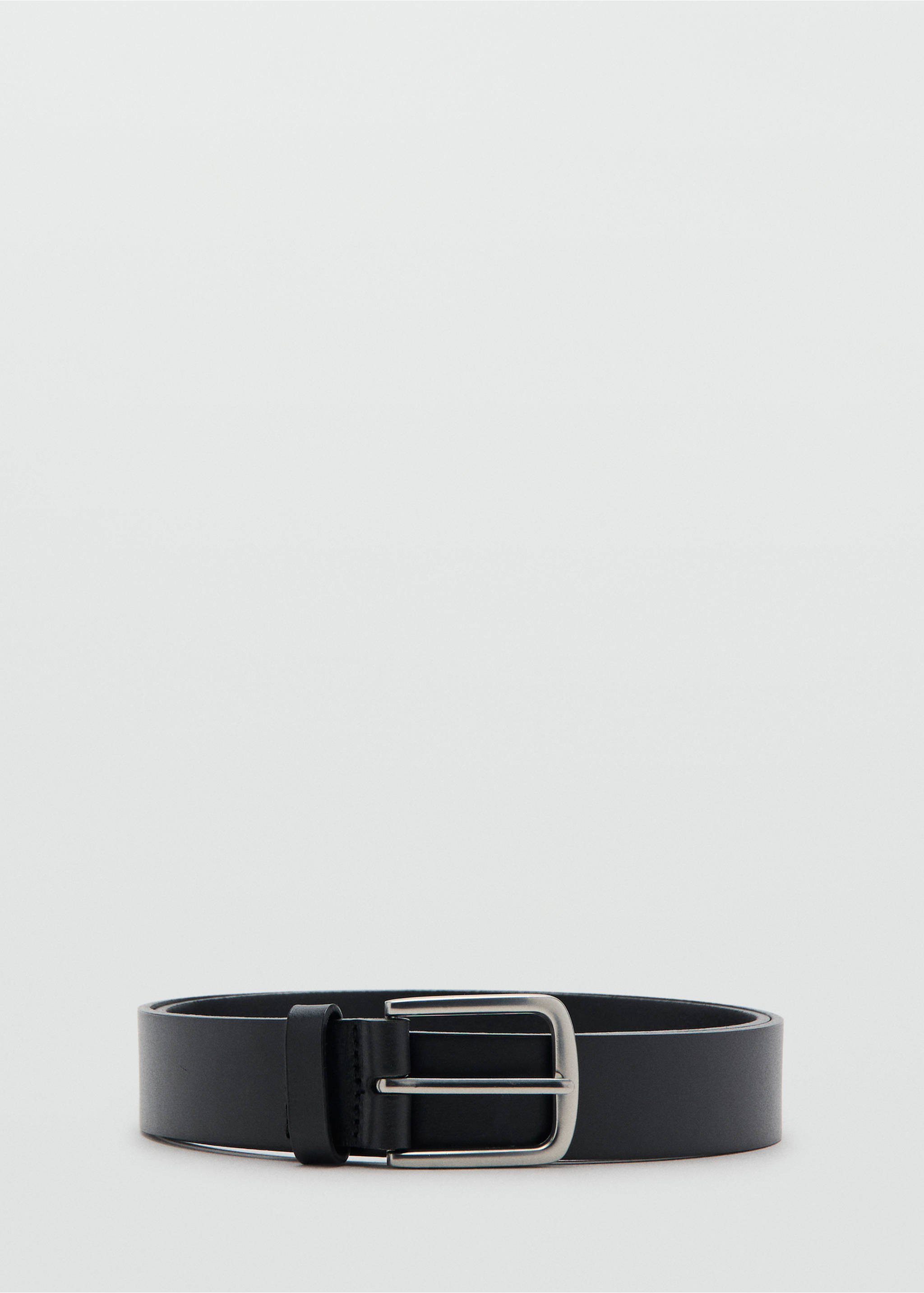 Buckle leather belt - Article without model, Black. Ref: 27031258-00.