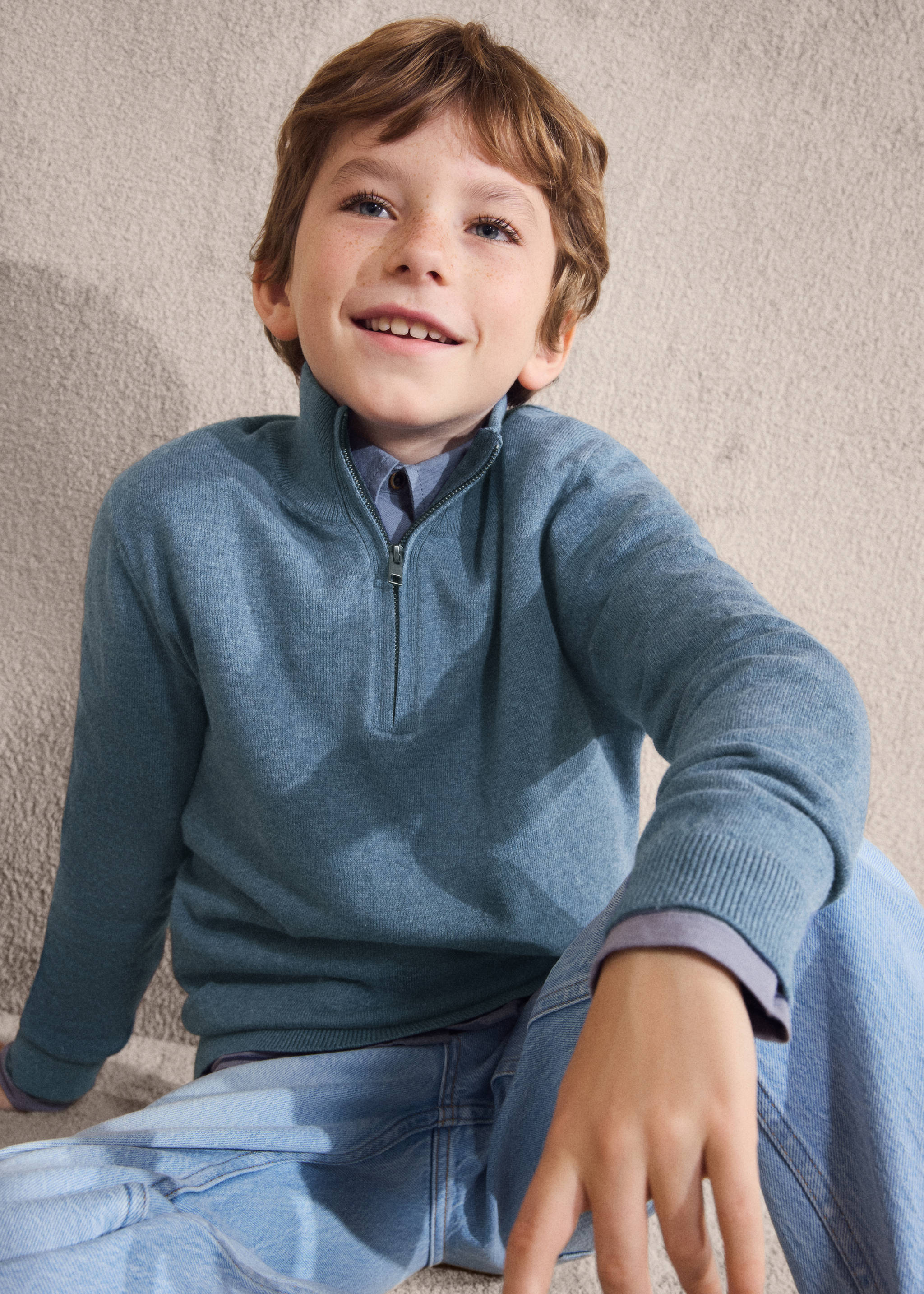 Jersey cuello cremallera - Detalle del artículo 5, Azul. Ref: 27031259-00.