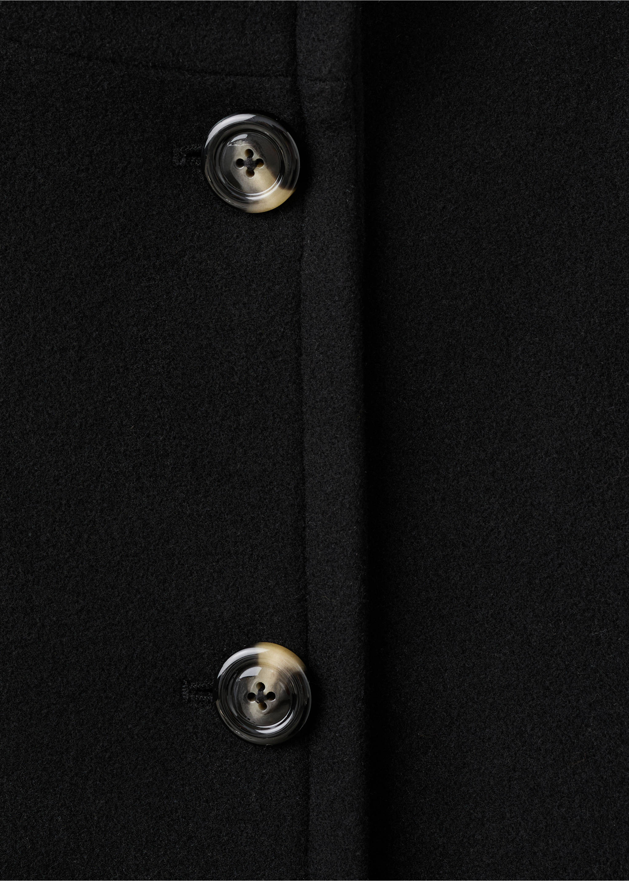 Wool-blend funnel-neck coat - Details of the article 8, Black. Ref: 27031261-00.