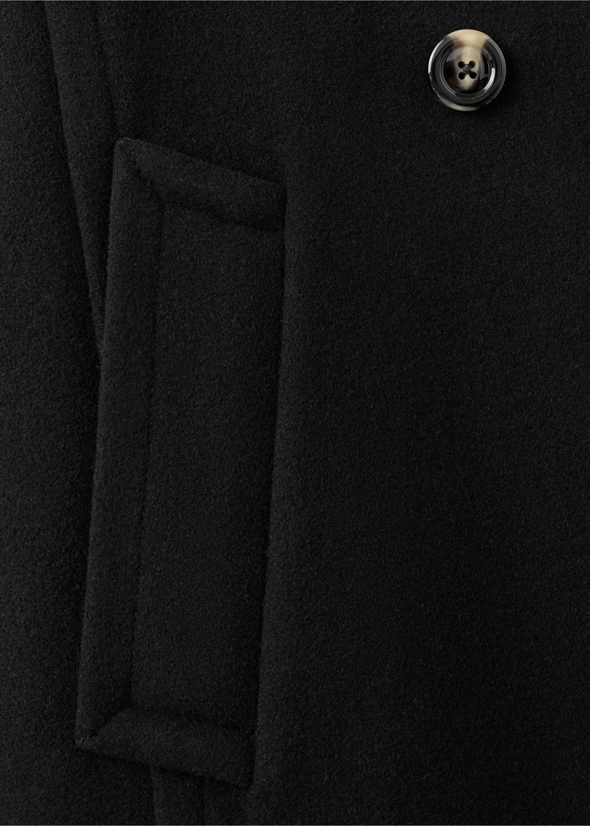 Wool-blend funnel-neck coat - Details of the article 0, Black. Ref: 27031261-00.
