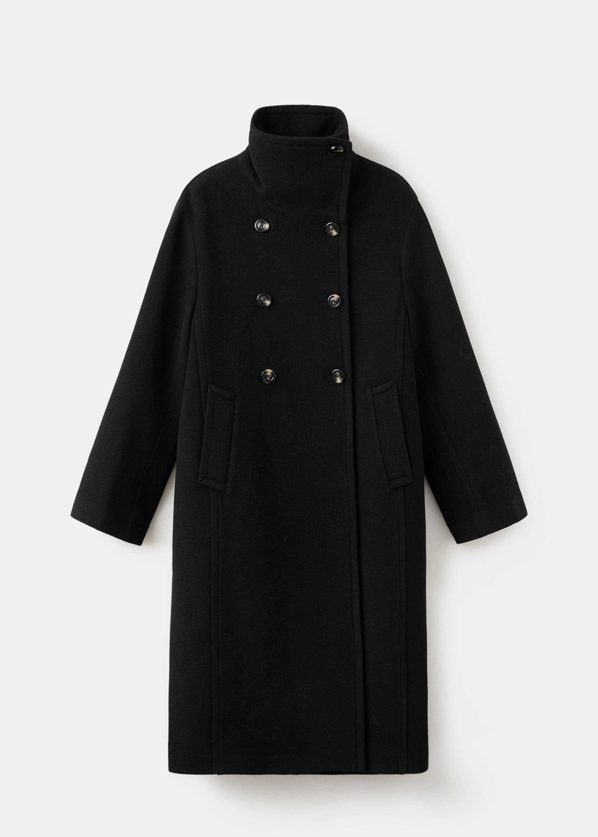 Manteau laine mélangée col cheminée - Article sans modèle