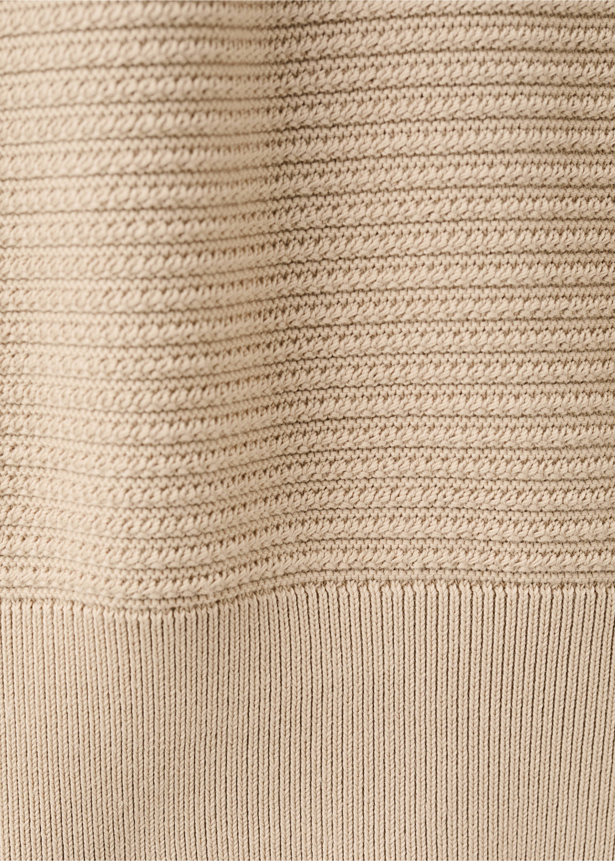 Jersey algodón cuello cremallera - Detalle del artículo 0, Beige. Ref: 27031262-00.