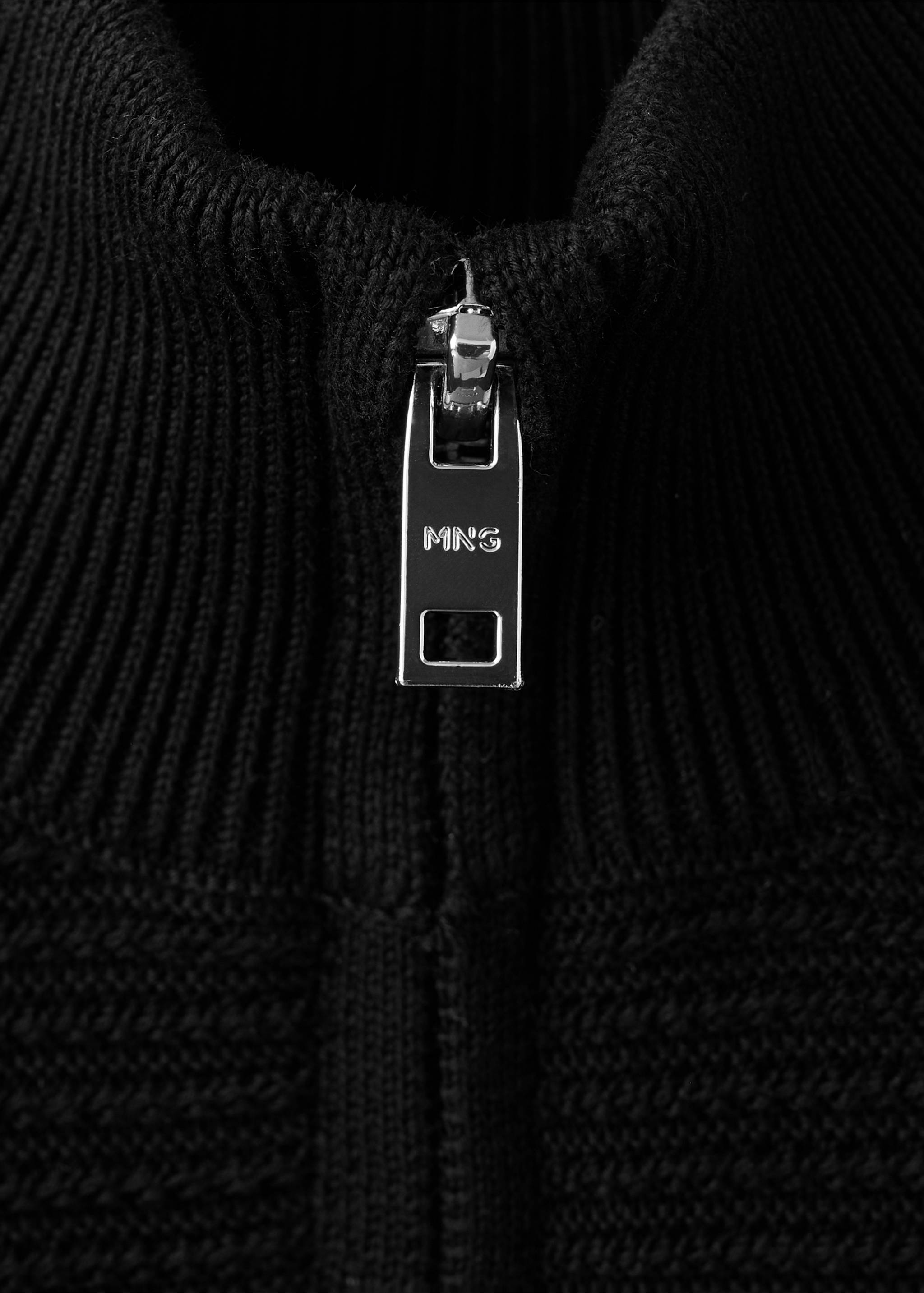 Jersey algodón cuello cremallera - Detalle del artículo 0, Negro. Ref: 27031262-00.