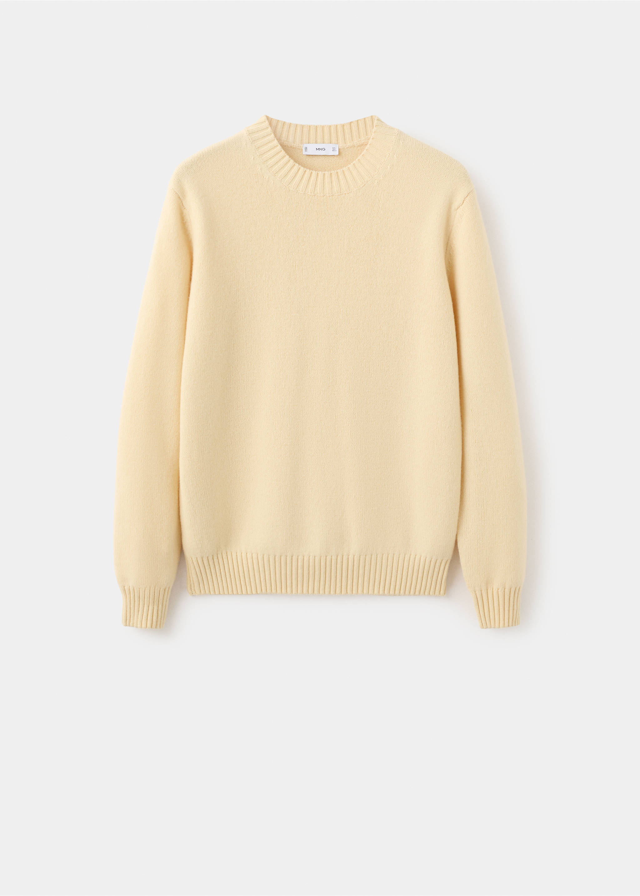 100% Italian wool knitted sweater - Article without model, Pastel Yellow. Ref: 27031263-00.