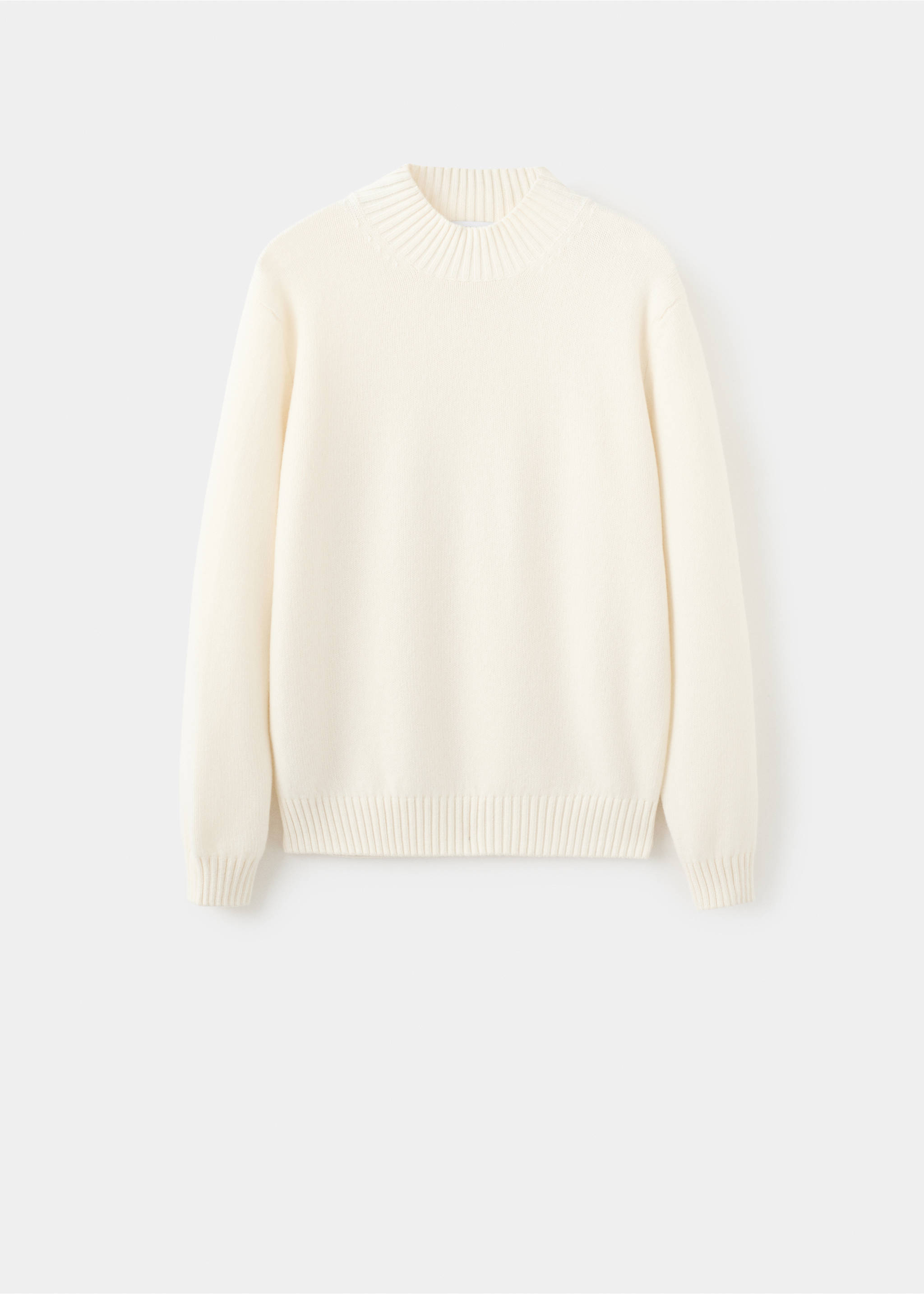 100% Italian wool knitted sweater - Article without model, Ecru. Ref: 27031264-00.