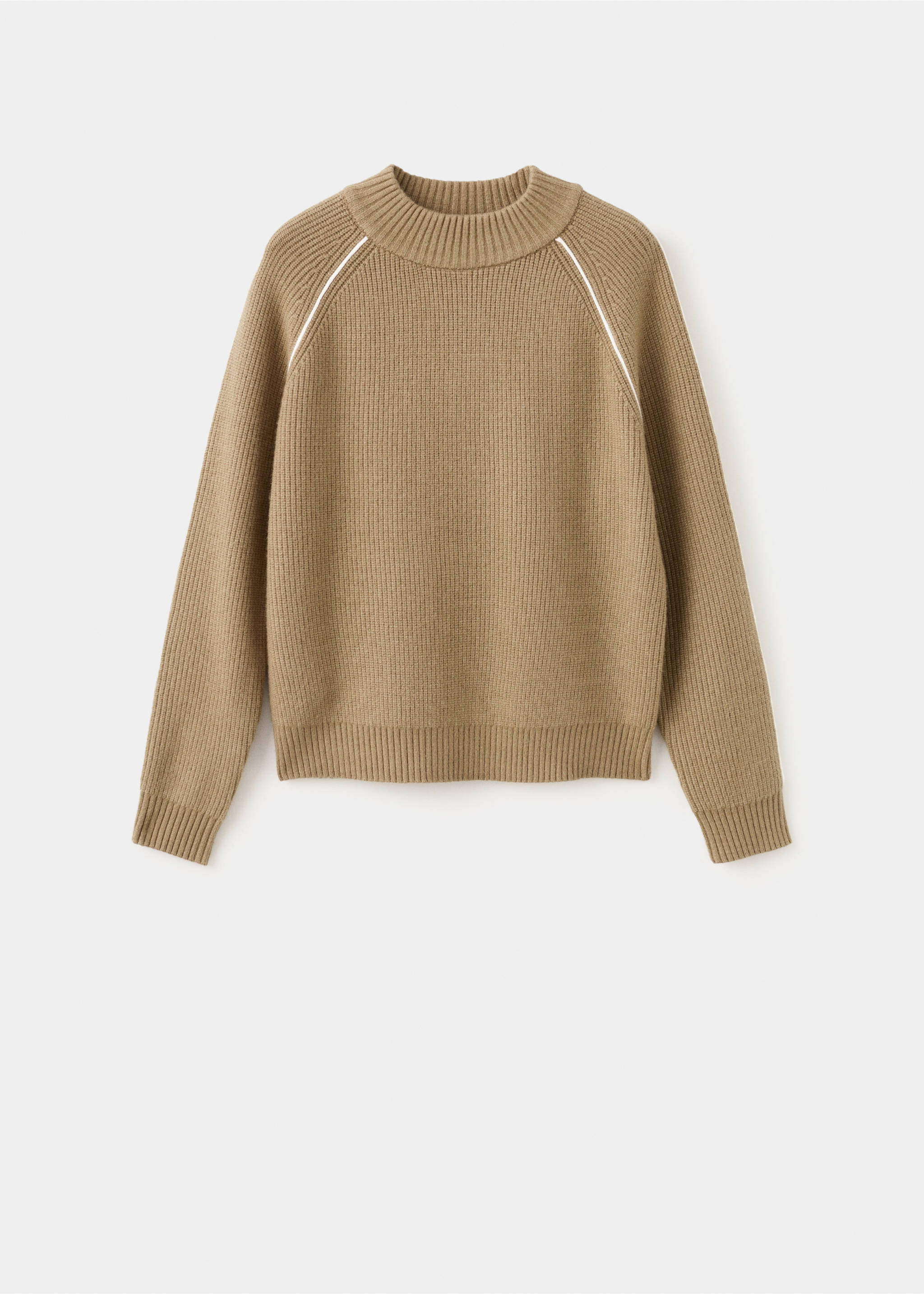 对比色条纹铂金斯领针织衫 - null, 中褐色. Ref: 27031267-00.